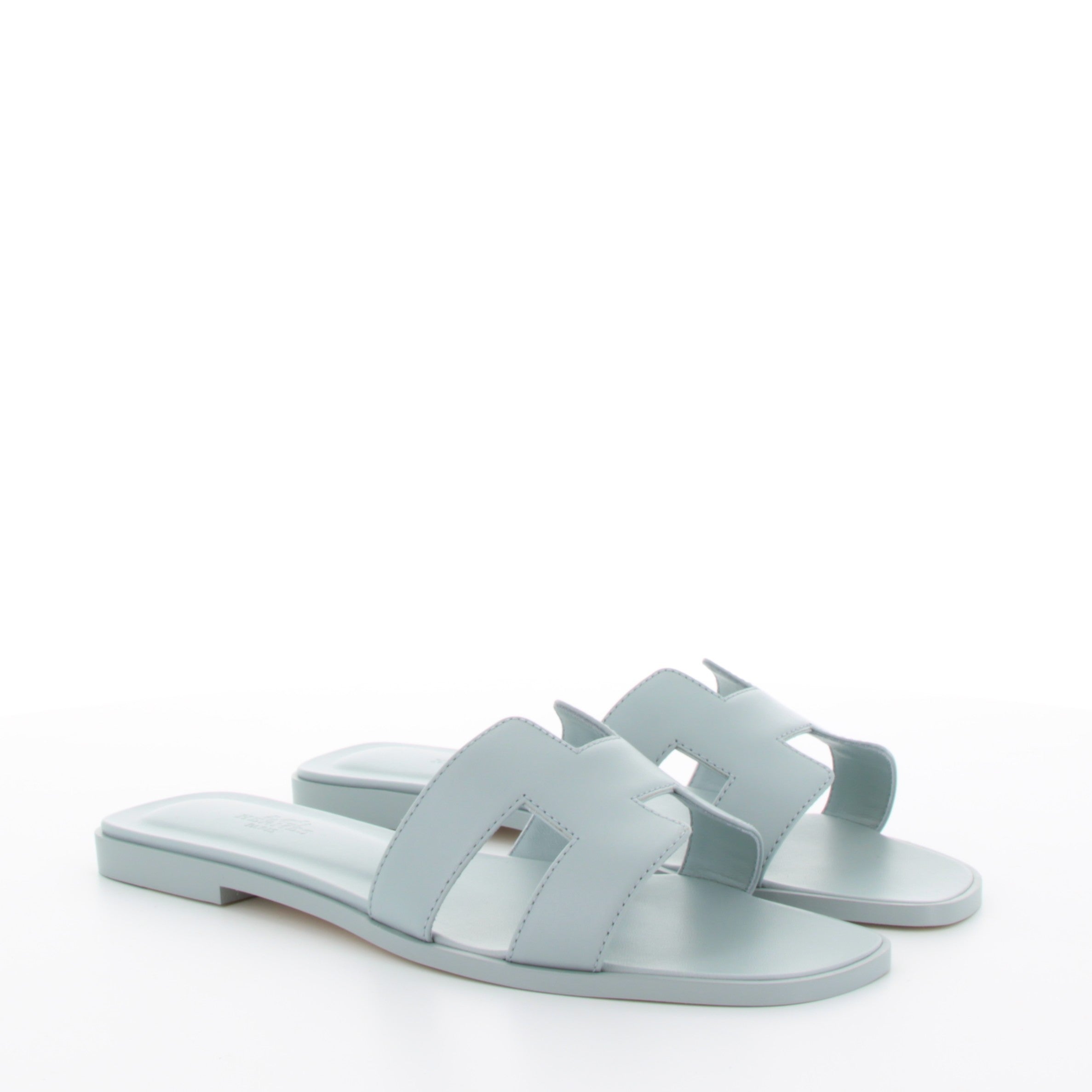 HERMES Oran Sandales Bleu Glacier Veau Swift