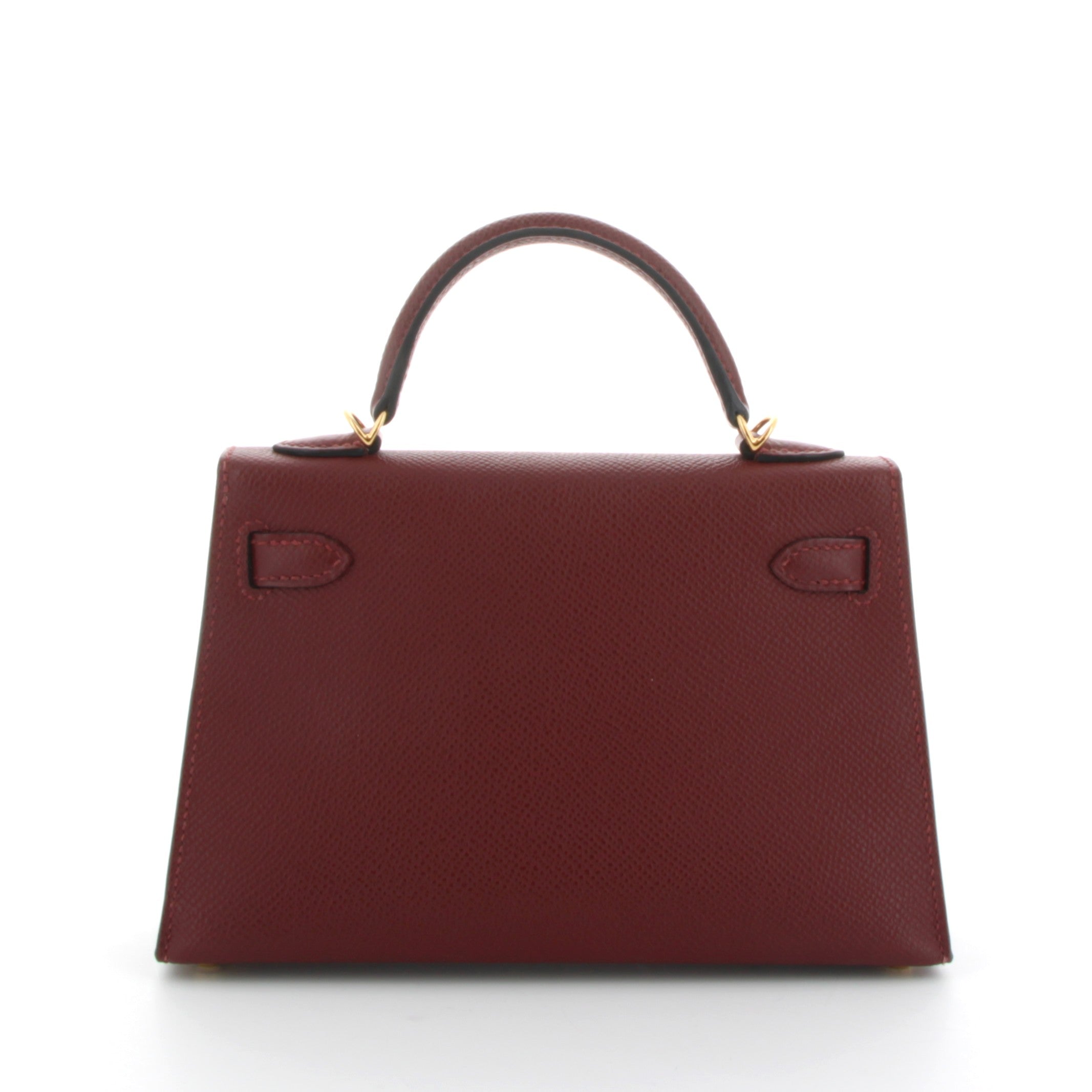 HERMES Kelly 20 Rouge H Cuir Epsom Finition Or Jaune