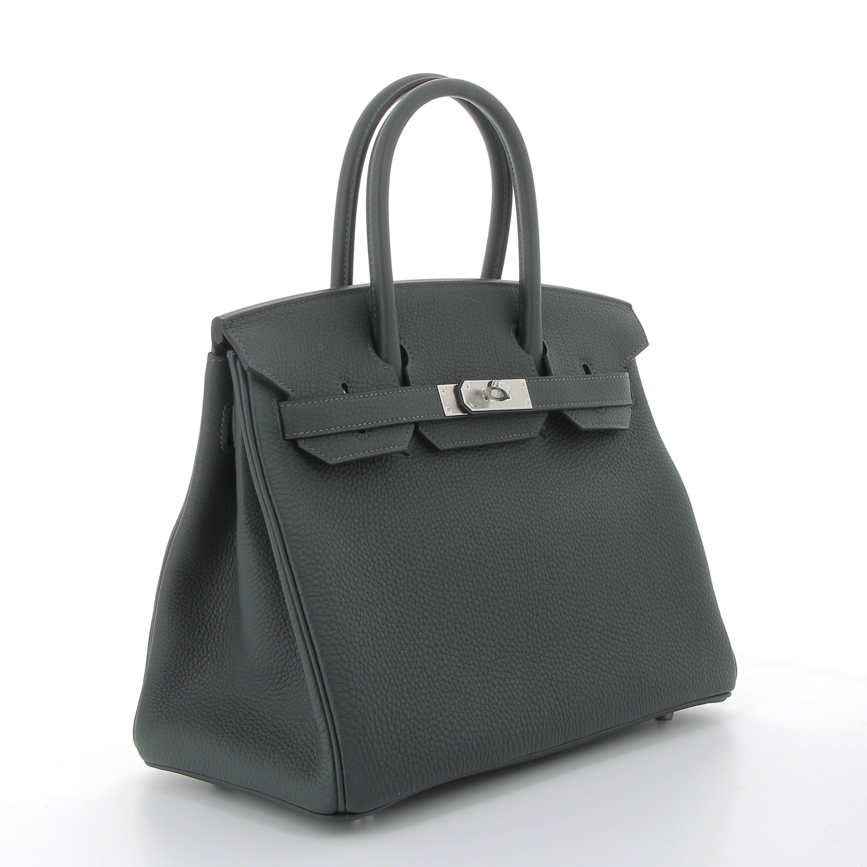 HERMÈS Birkin 25 cuir Swift Gris Misty finition palladium