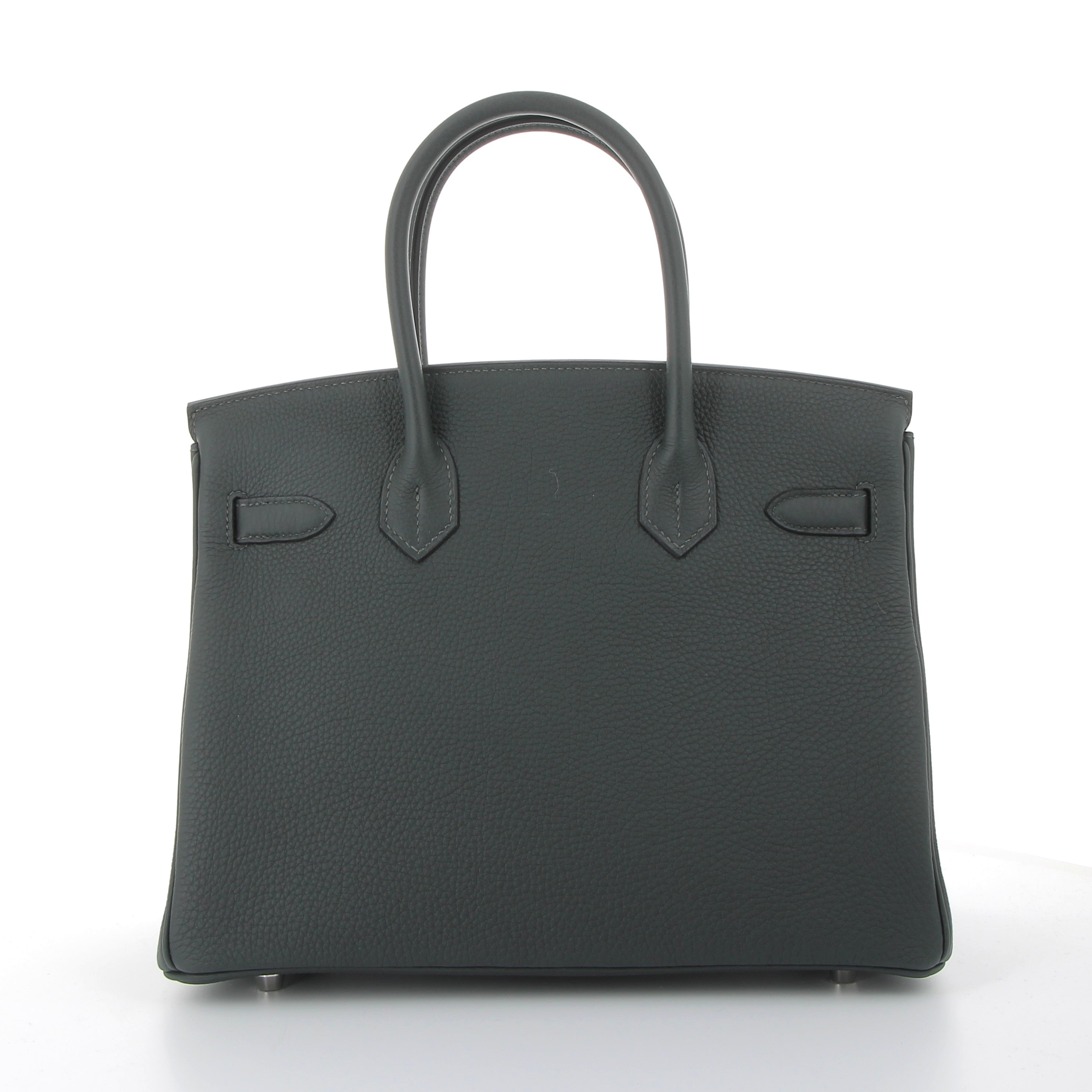 HERMÈS Birkin 25 cuir Swift Gris Misty finition palladium