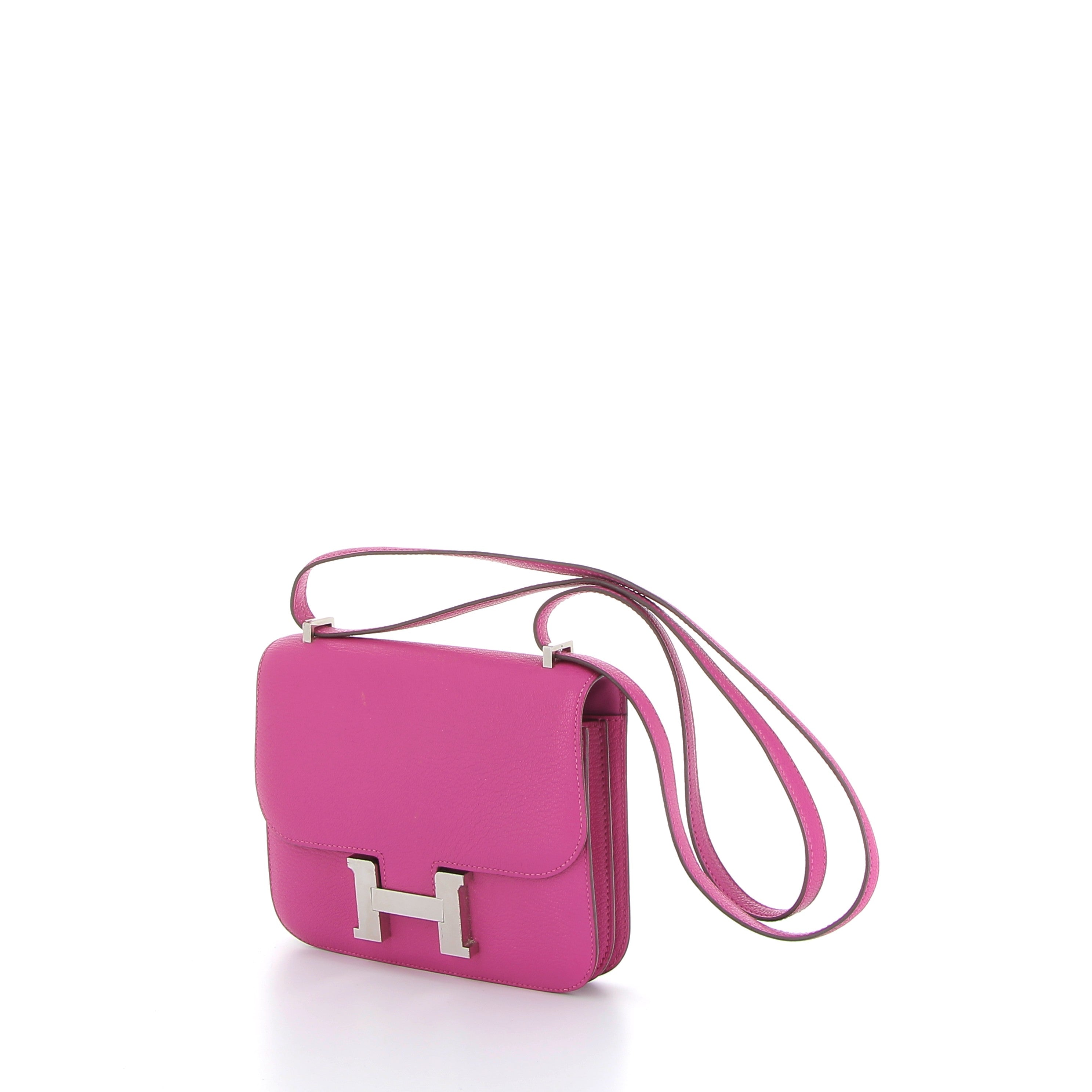HERMÈS Constance 18 cuir Chèvre Mysore Rose finition palladium