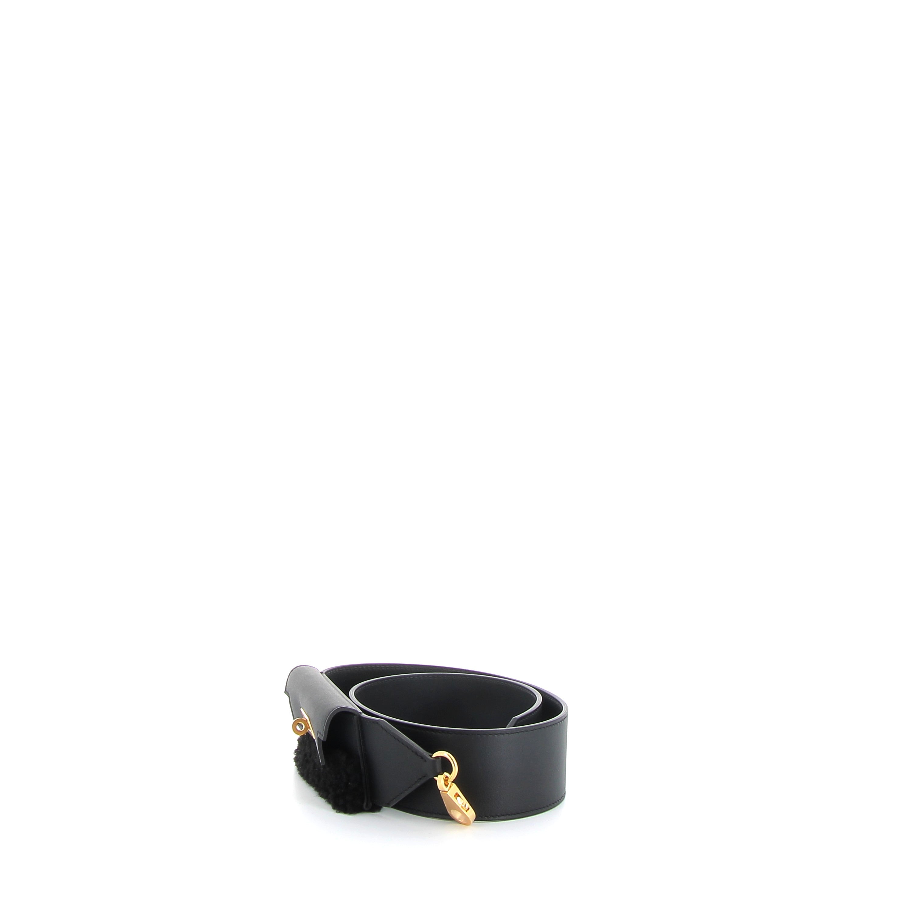 HERMES Bandoulière Teddy Pocket Noir Cuir Swift