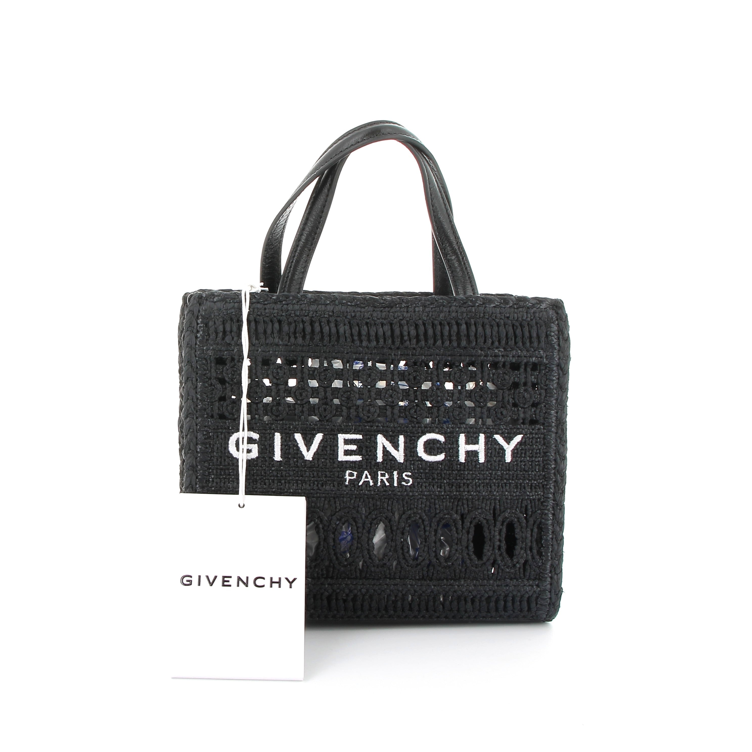 GIVENCHY Cabas en raphia noir