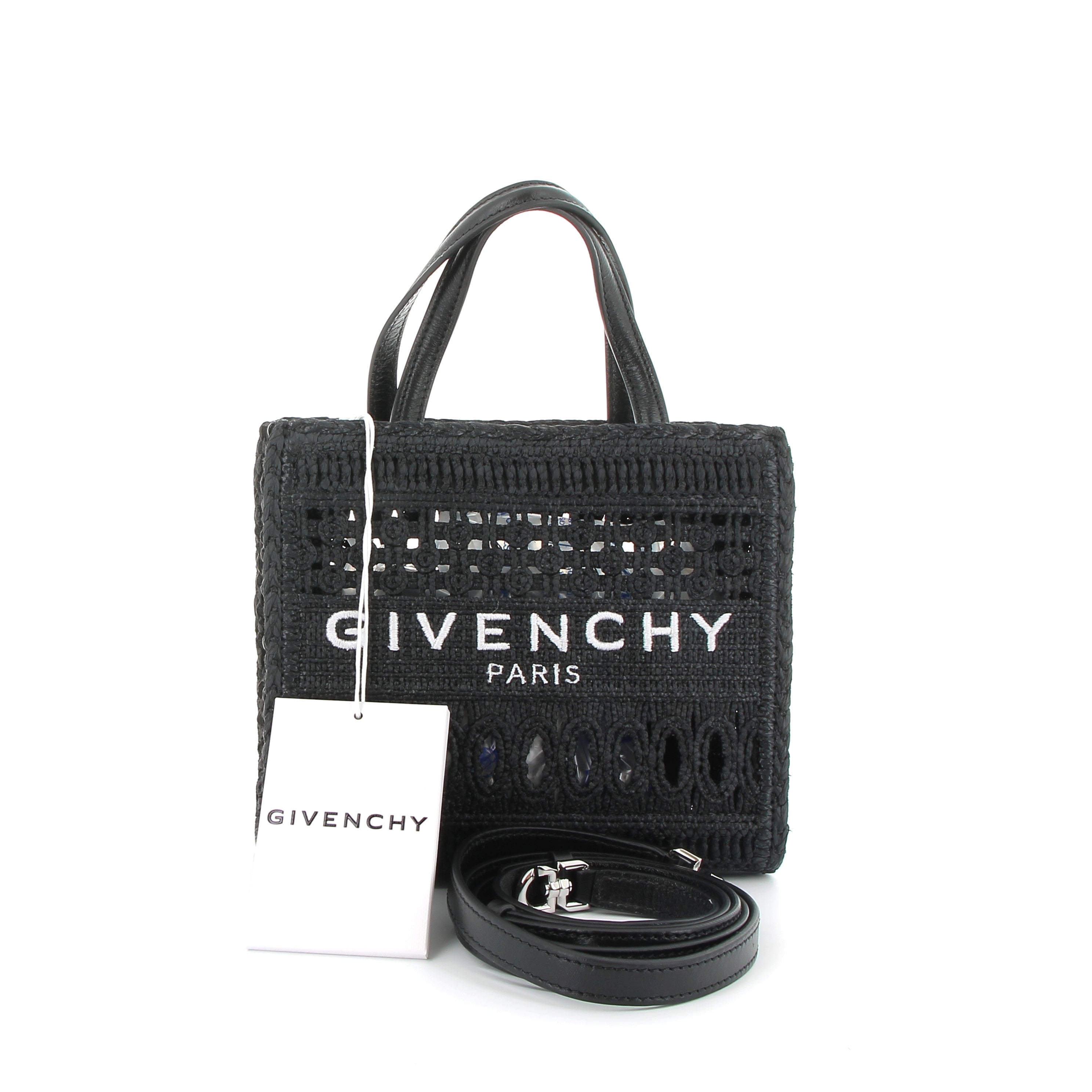 GIVENCHY Cabas en raphia noir