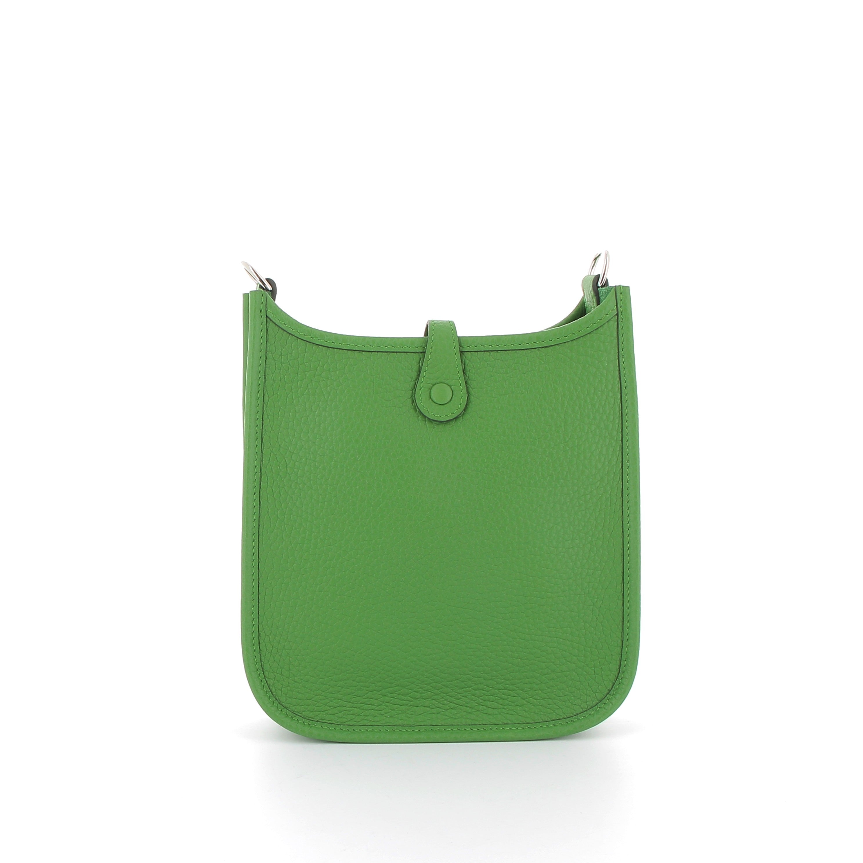 HERMÈS Mini Evelyne cuir Taurillon Clemence Bambou finition palladium