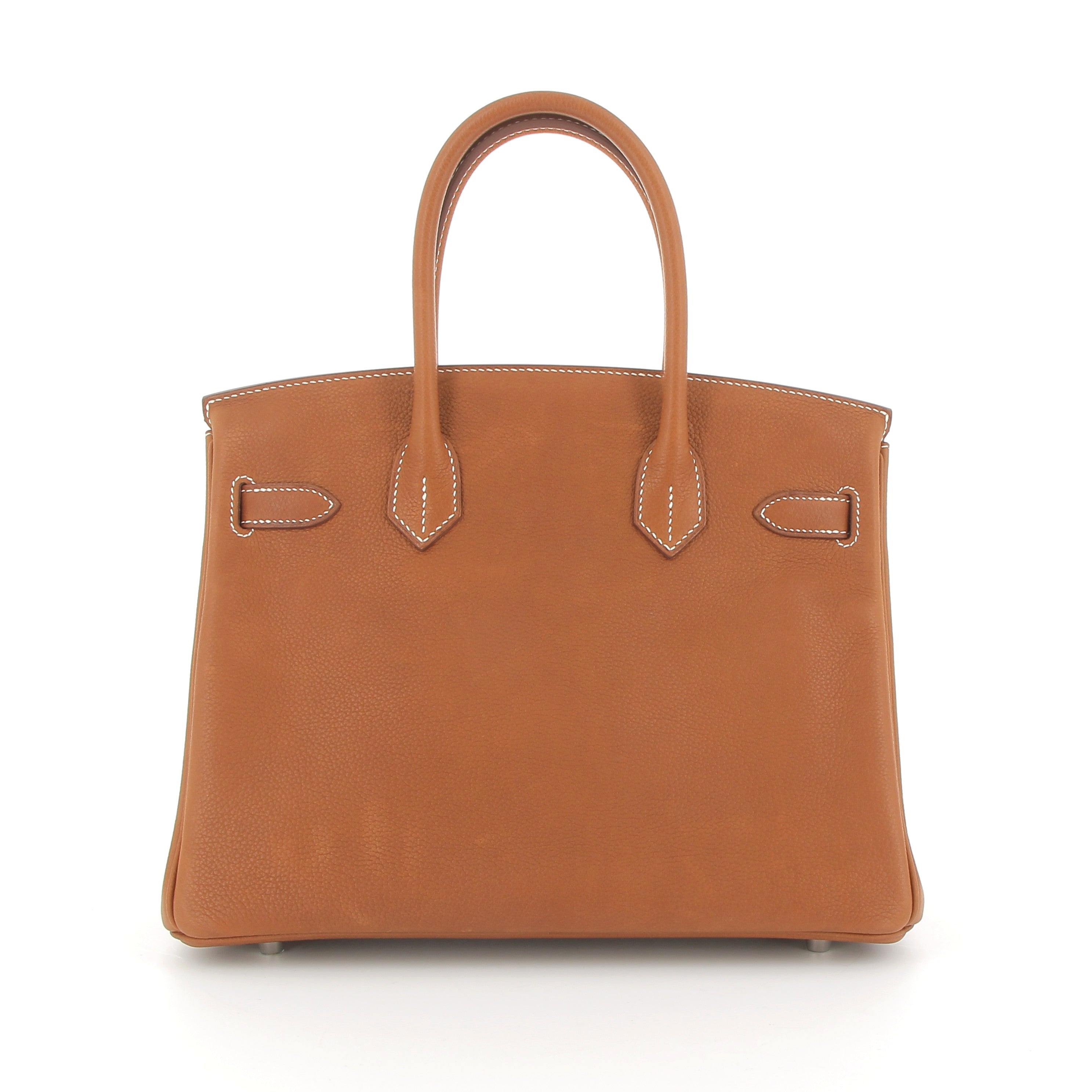 HERMES Birkin 30 Gold Faubourg Barenia Finition Palladié