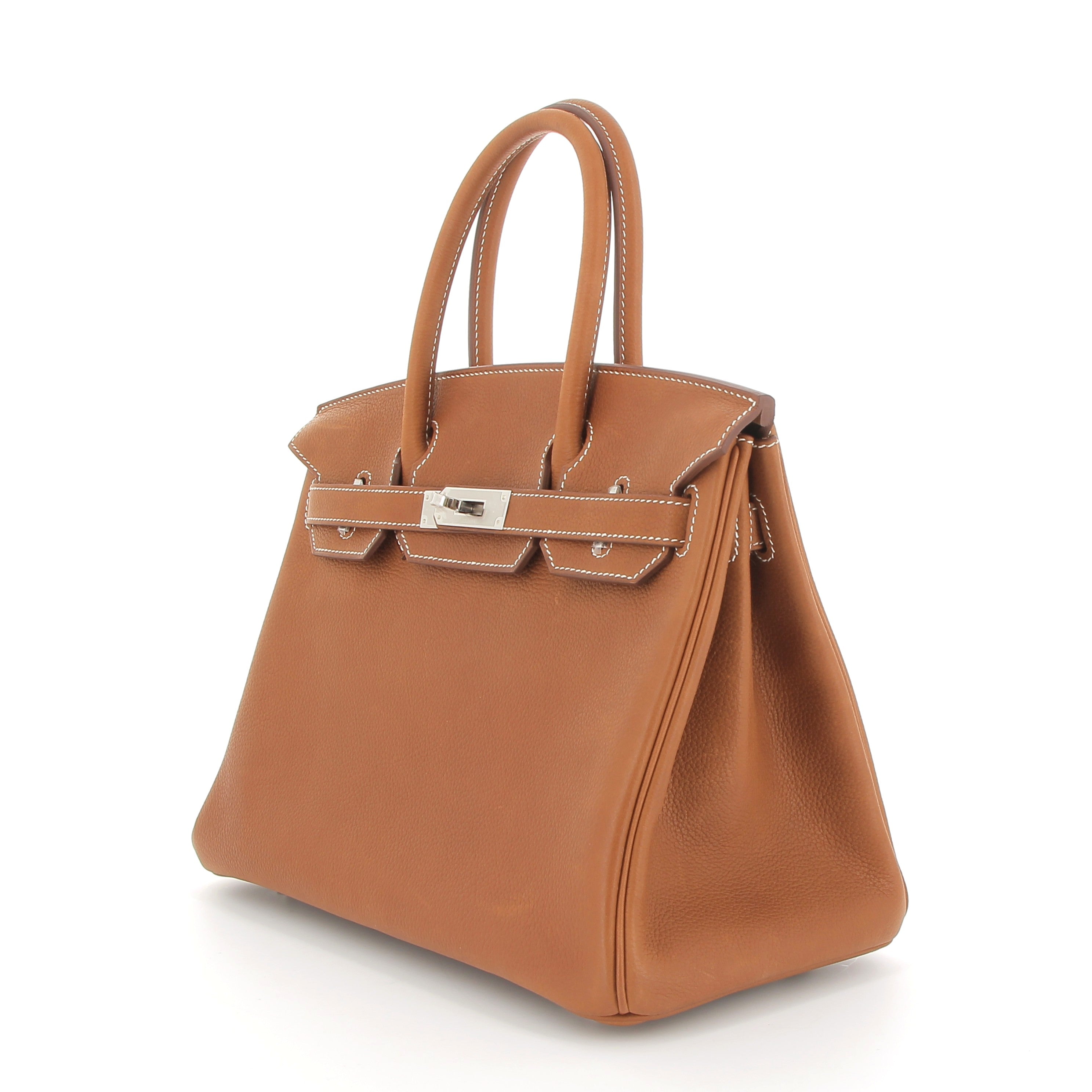 HERMES Birkin 30 Gold Faubourg Barenia Finition Palladié