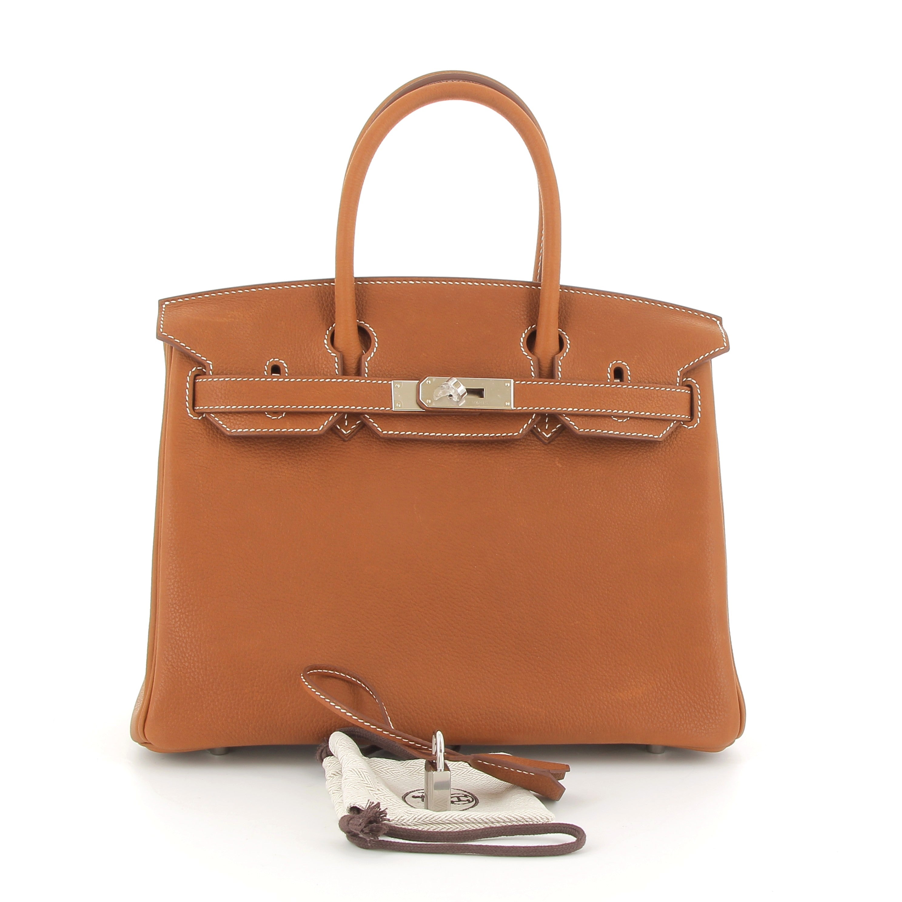 HERMES Birkin 30 Gold Faubourg Barenia Finition Palladié