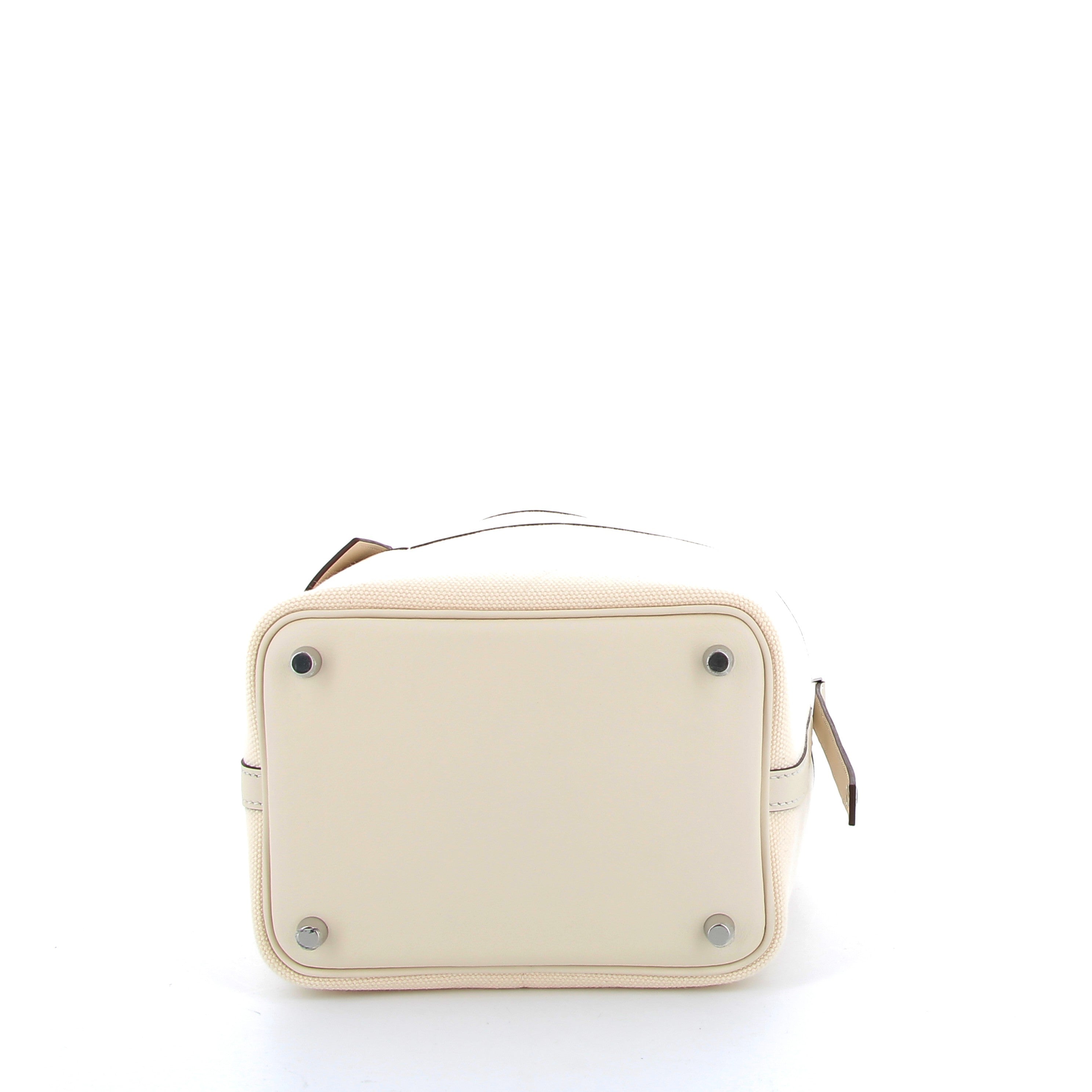 HERMÈS Picotin 18 Cargo Ecru/Nata Swift Leather/Canvas Palladium Finish