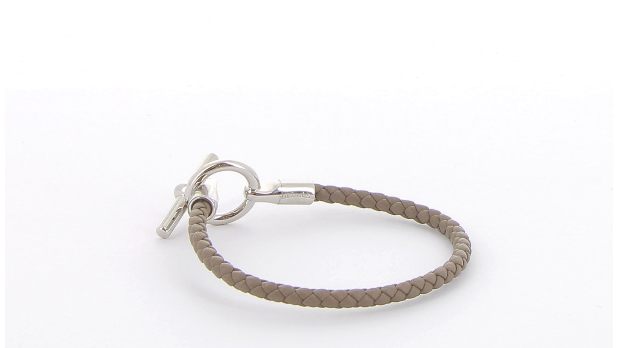 Hermès Bracelet Glénan Etoupe Veau Swift Finition Palladié