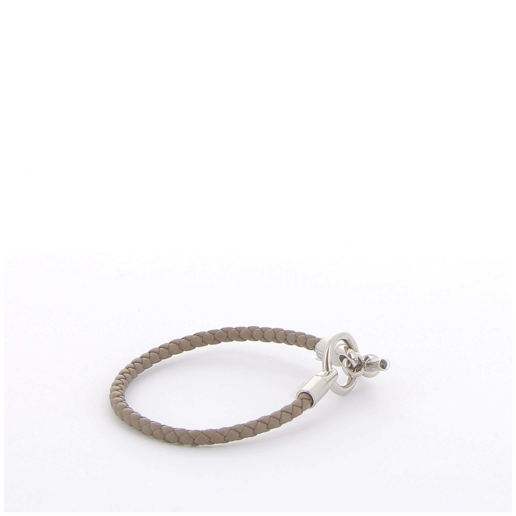 Hermès Bracelet Glénan Etoupe Veau Swift Finition Palladié