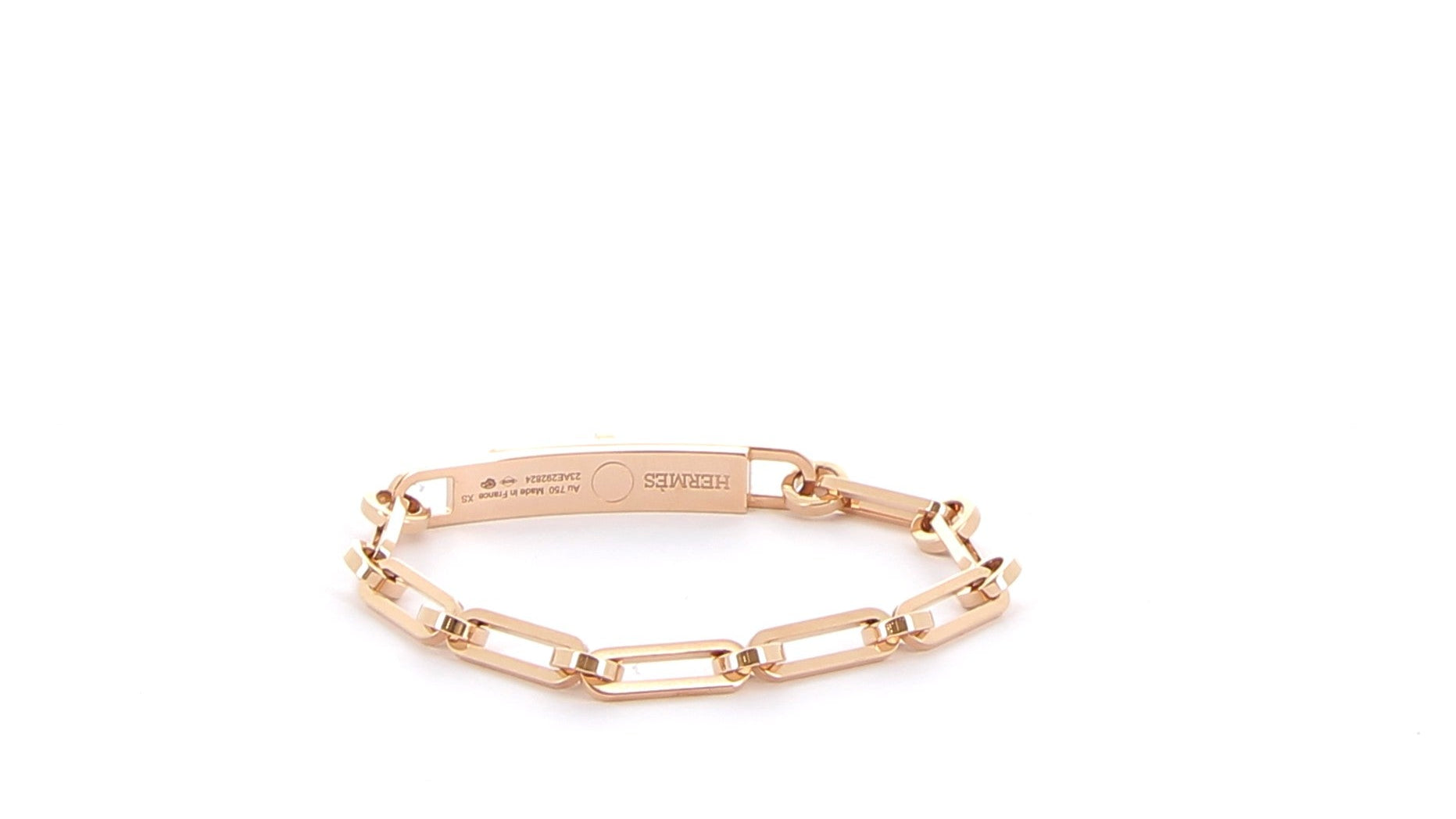 HERMÈS Kelly Chain Bracelet Small Model Rose Gold set with diamonds