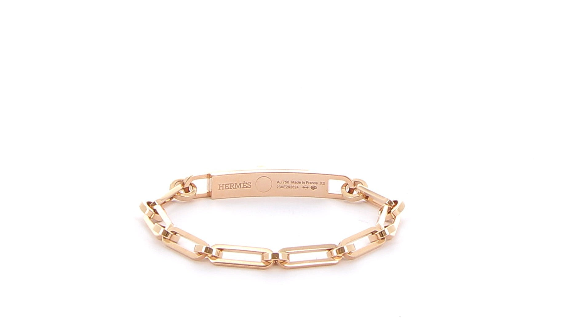 HERMÈS Kelly Chain Bracelet Small Model Rose Gold set with diamonds
