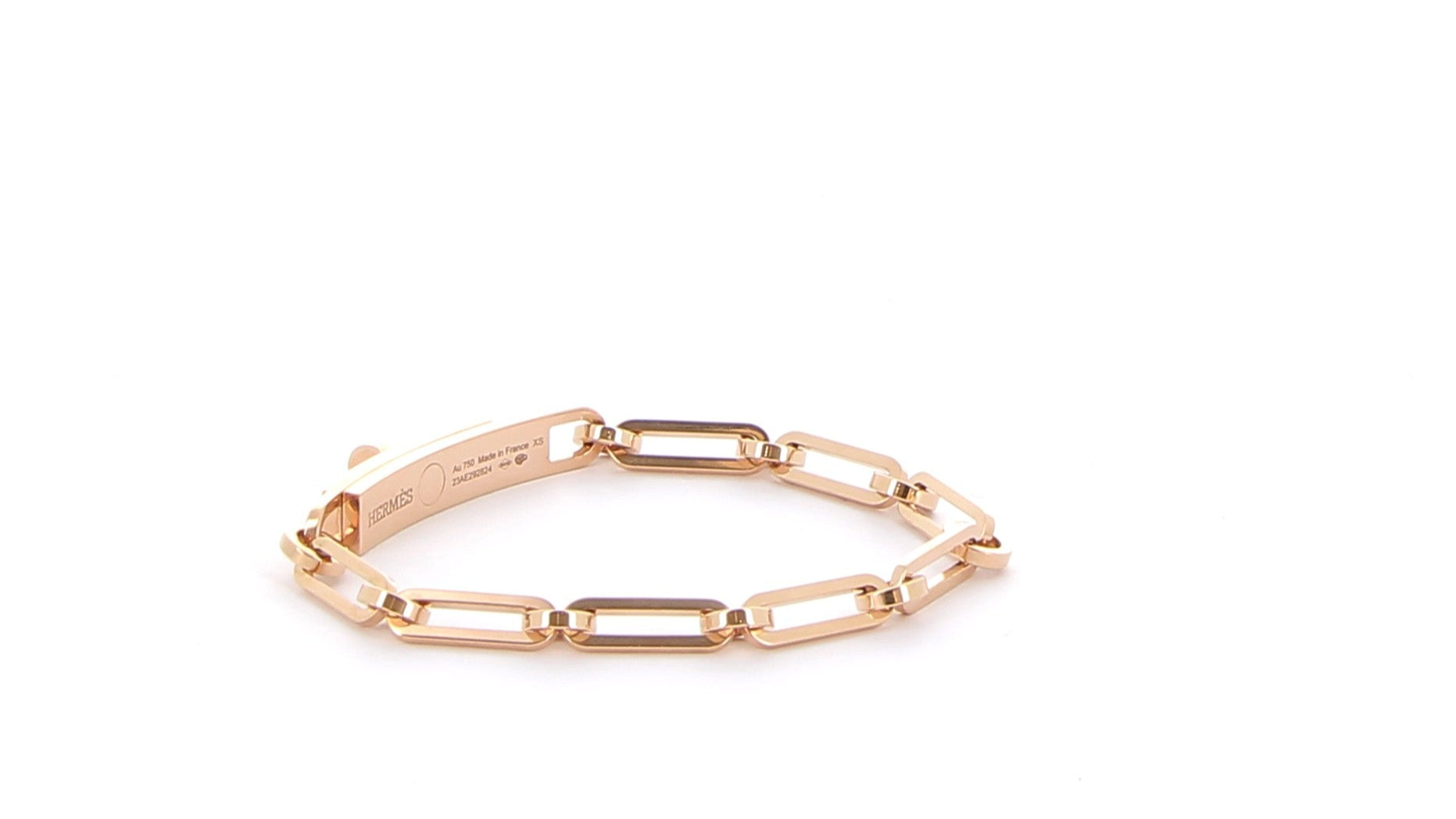 HERMÈS Kelly Chain Bracelet Small Model Rose Gold set with diamonds