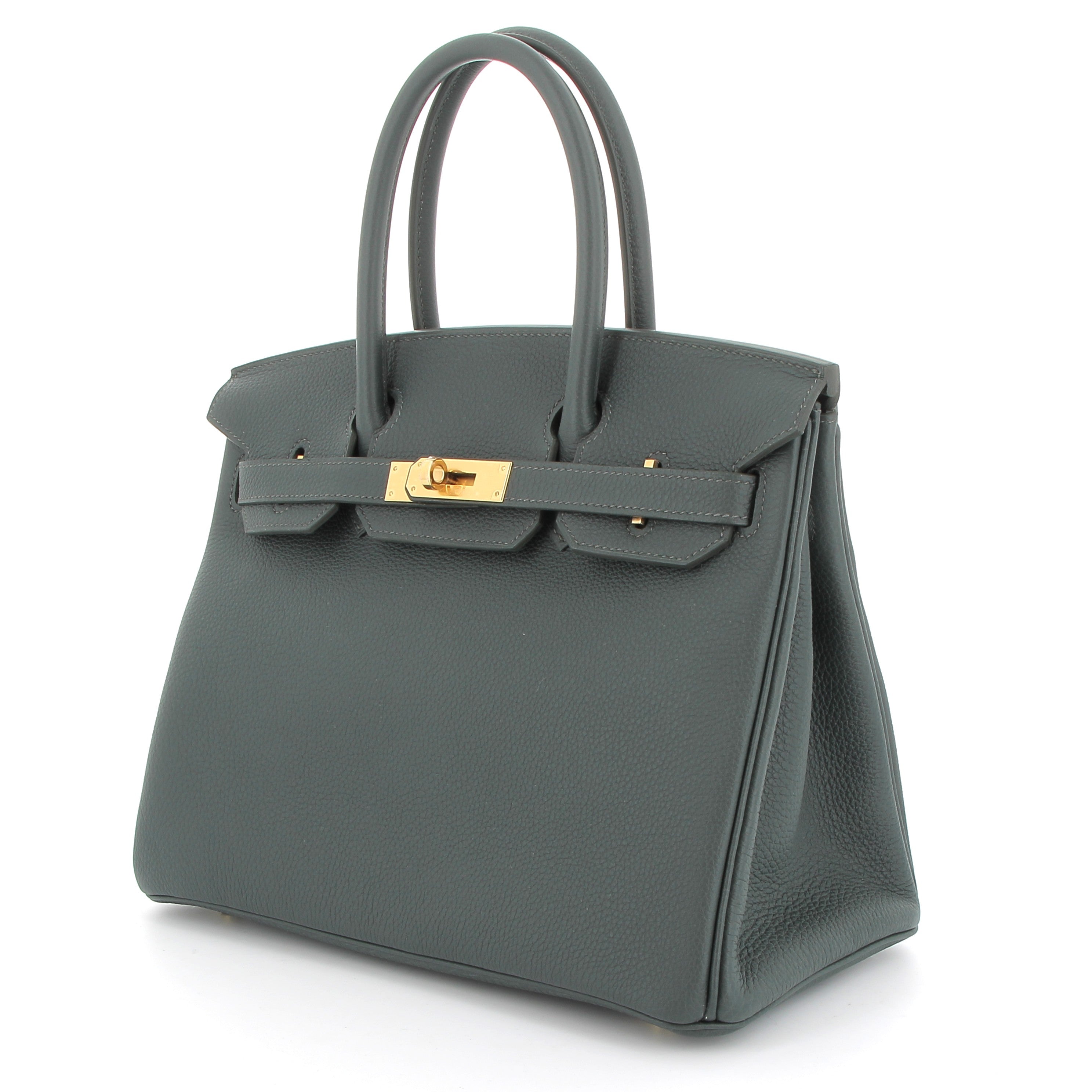 HERMES Birkin 30 Green Mangrove Togo Yellow Gold Finish