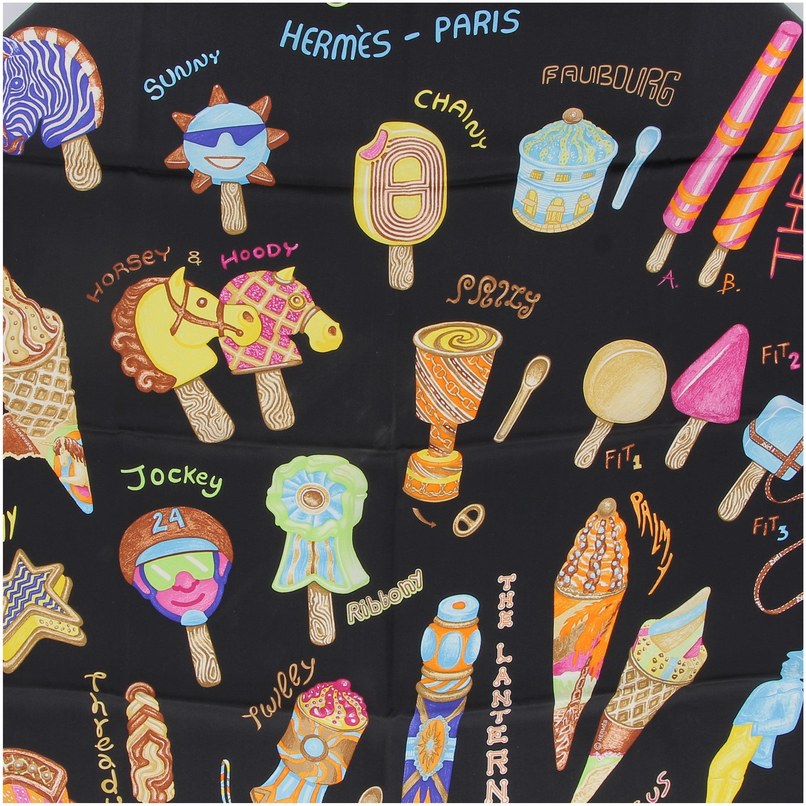 HERMÈS Foulard Funny Ice Cream 70