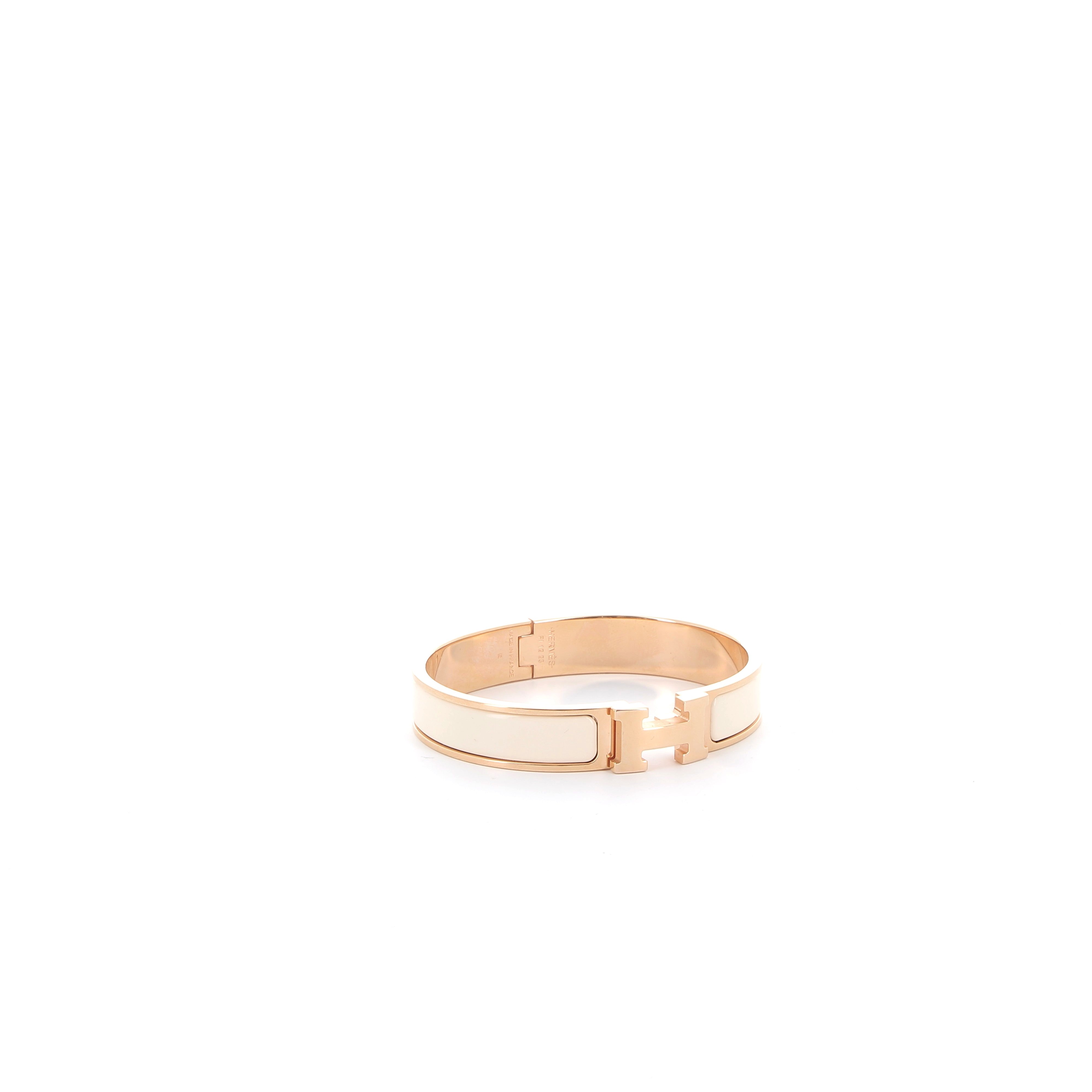 HERMES Bracelet Clic H Crème Finition Or jaune