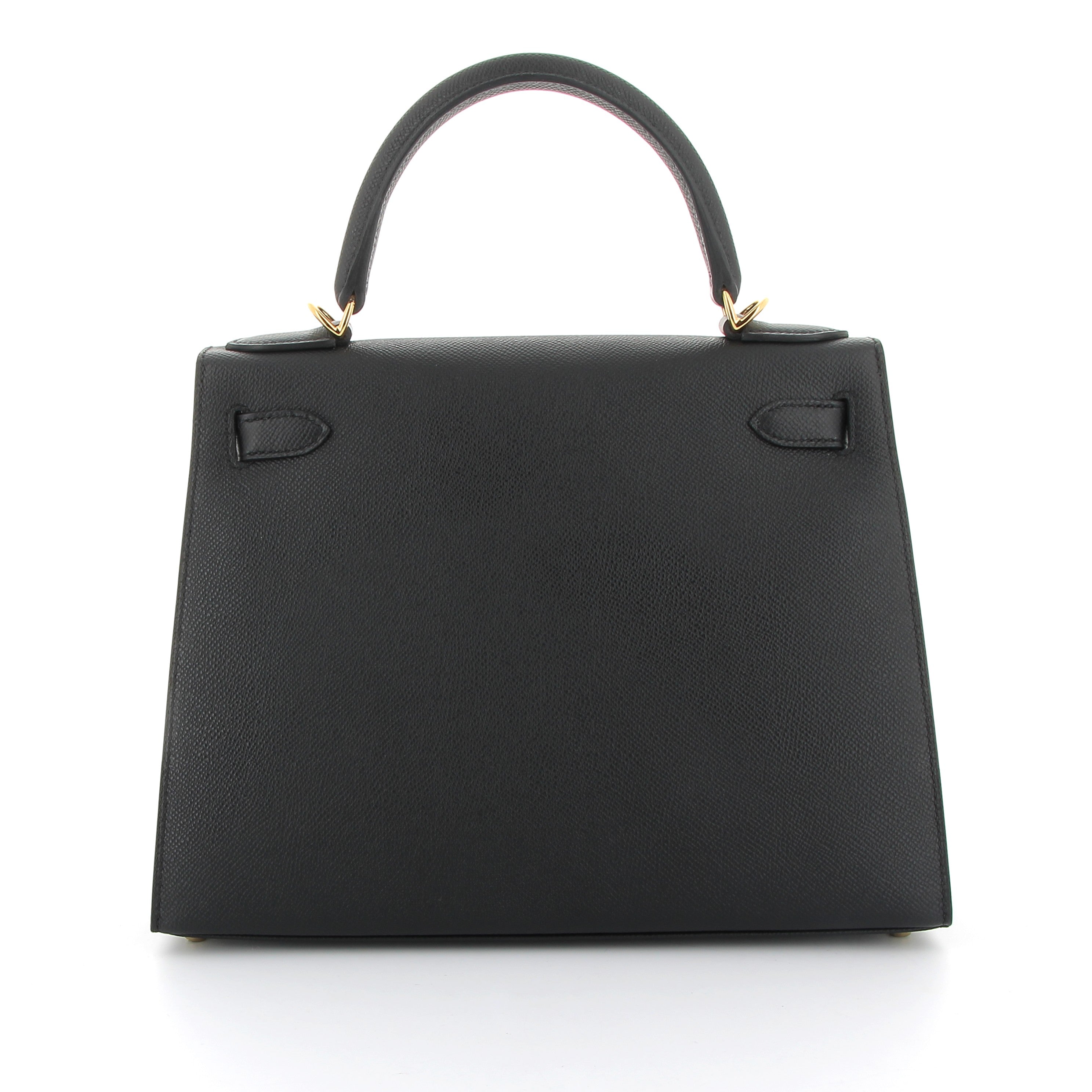 HERMES Kelly 28 Noir Epsom Finition Or jaune