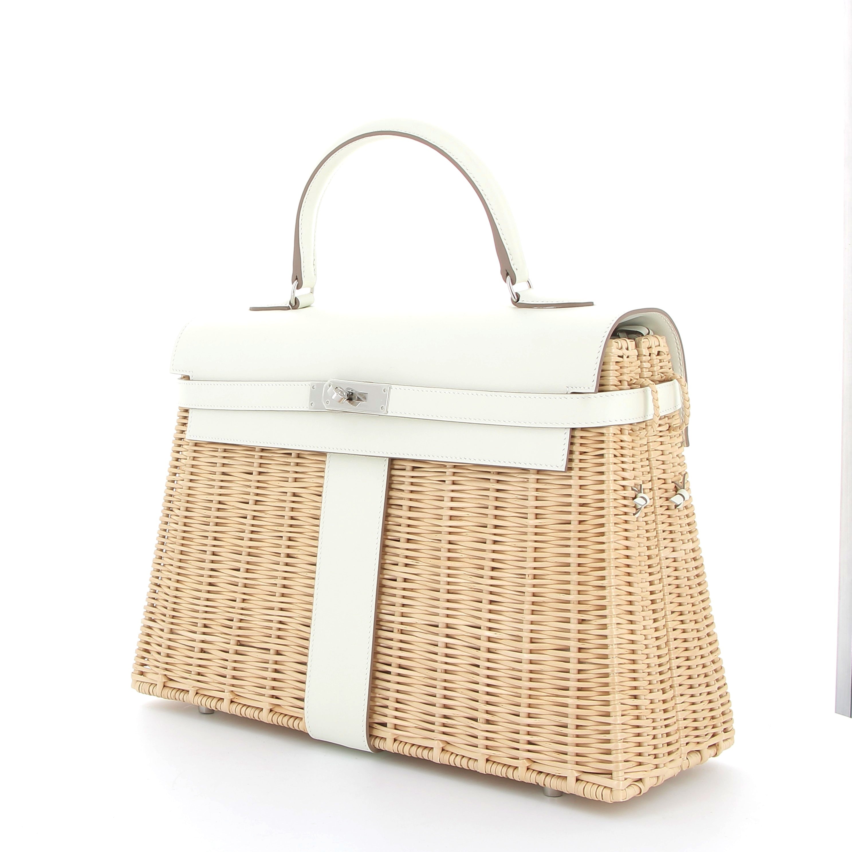 HERMES Kelly 35 Picnic Mushroom Finition Palladié