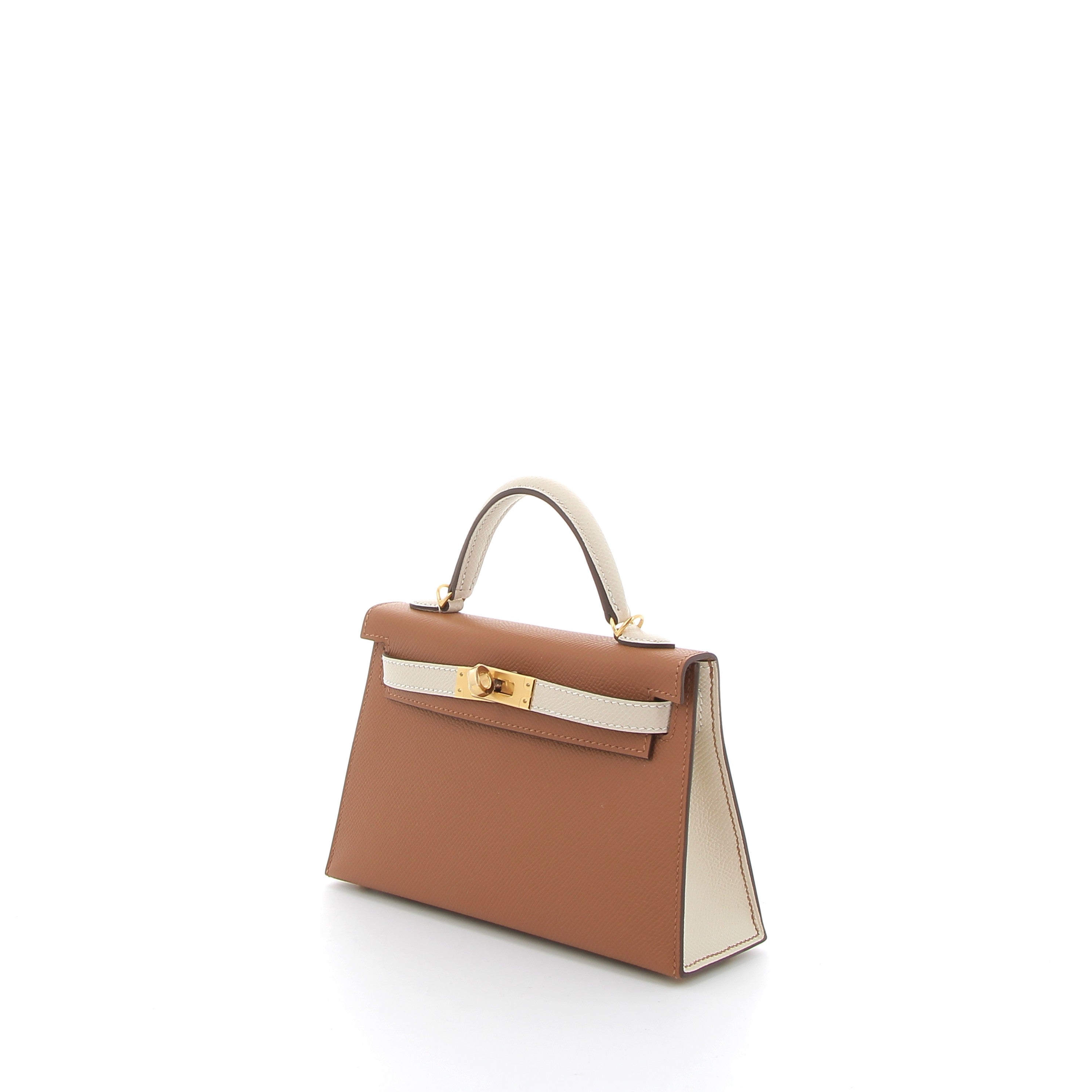 HERMES Kelly HSS 20 Gold / Craie Epsom Finition Or Jaune