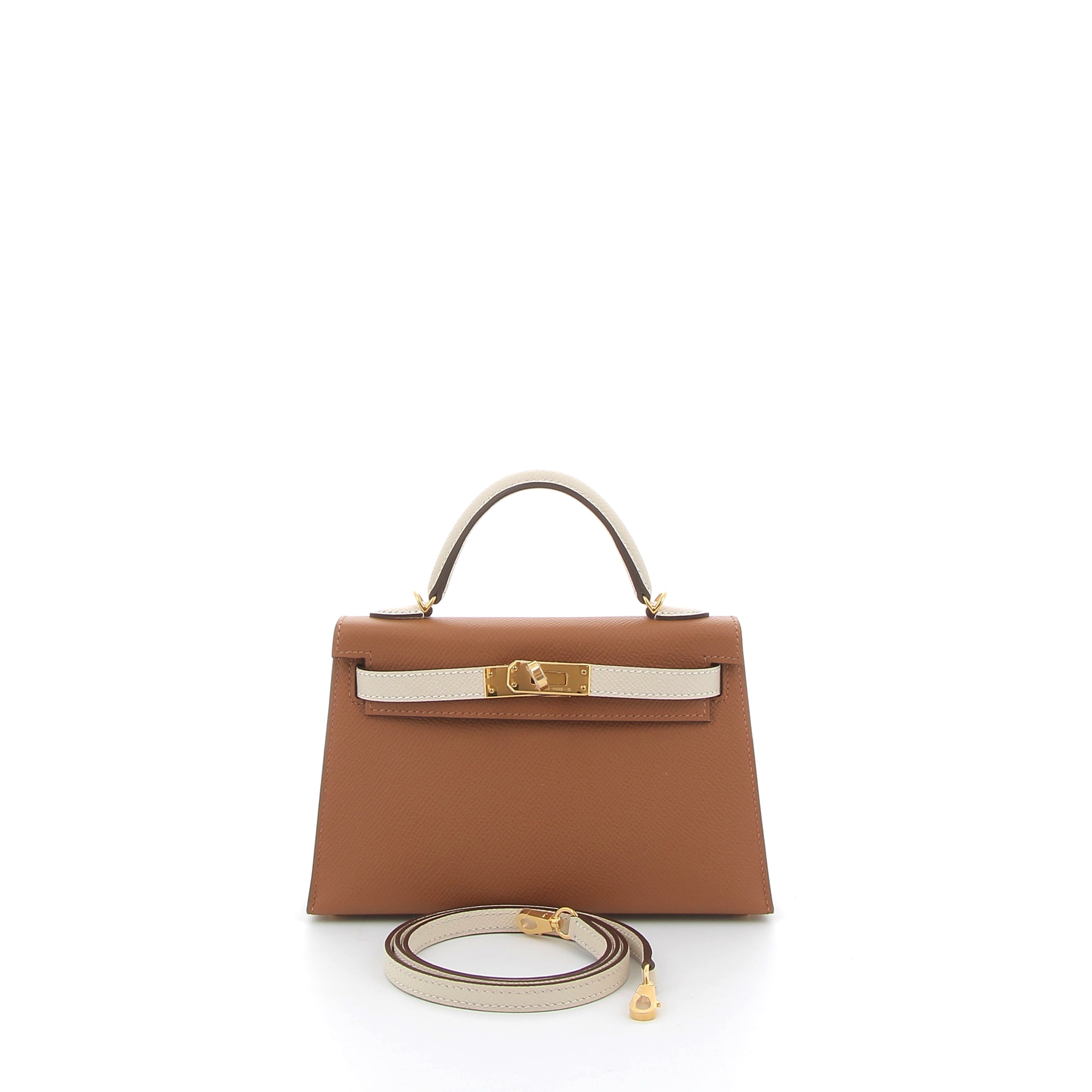 HERMES Kelly HSS 20 Gold / Craie Epsom Finition Or Jaune