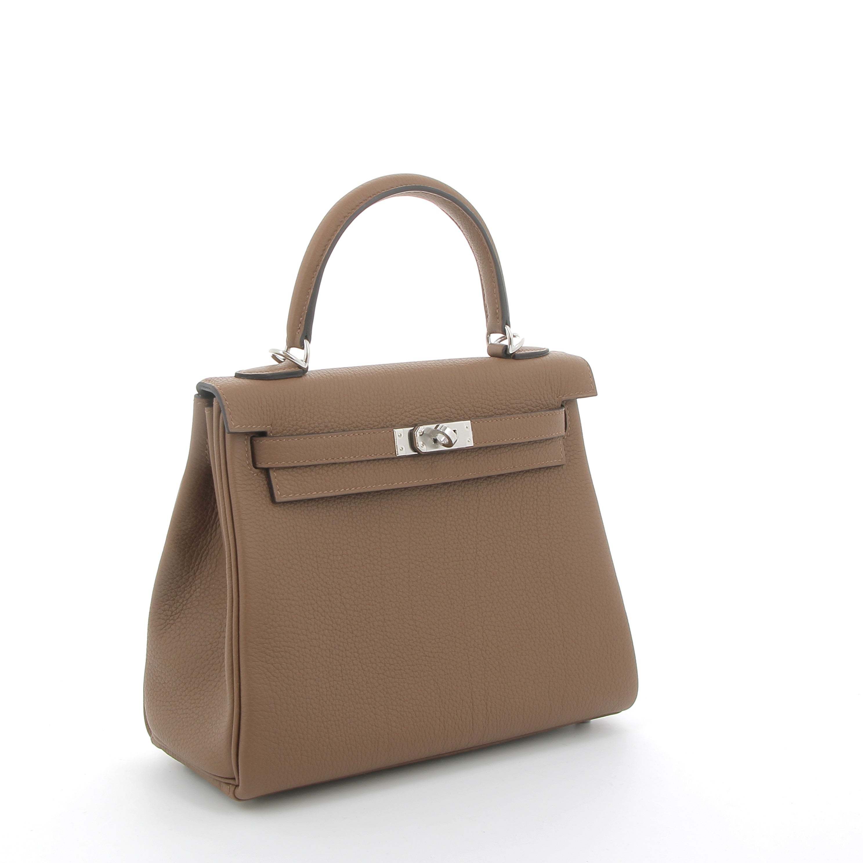 HERMES Kelly 25 Alezan 2 en 1 Strap Beige Marfa Togo Finition Palladié