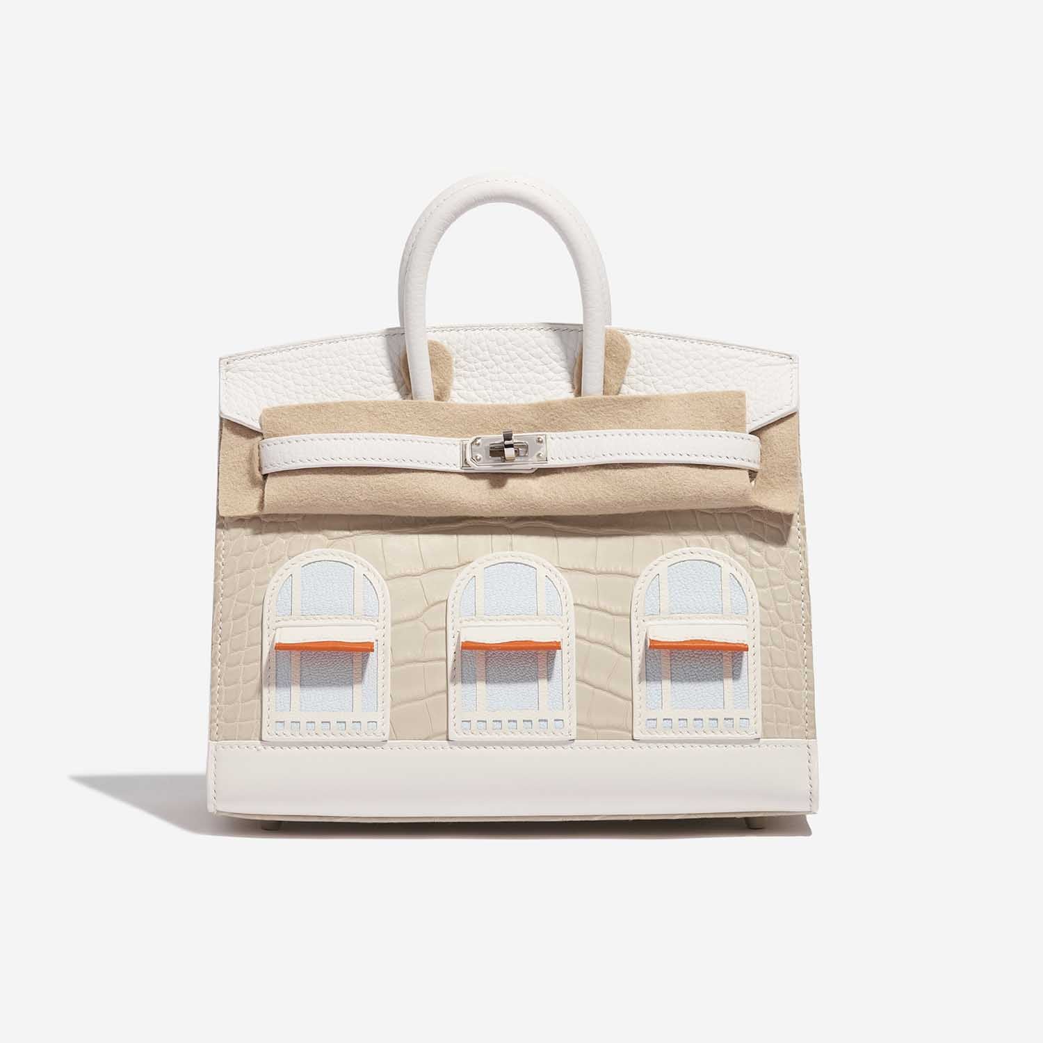 HERMÈS Birkin 20 Faubourg Alligator Mat / Togo / Epsom / Swift White / Concrete / Orange H / Mist / Chalk