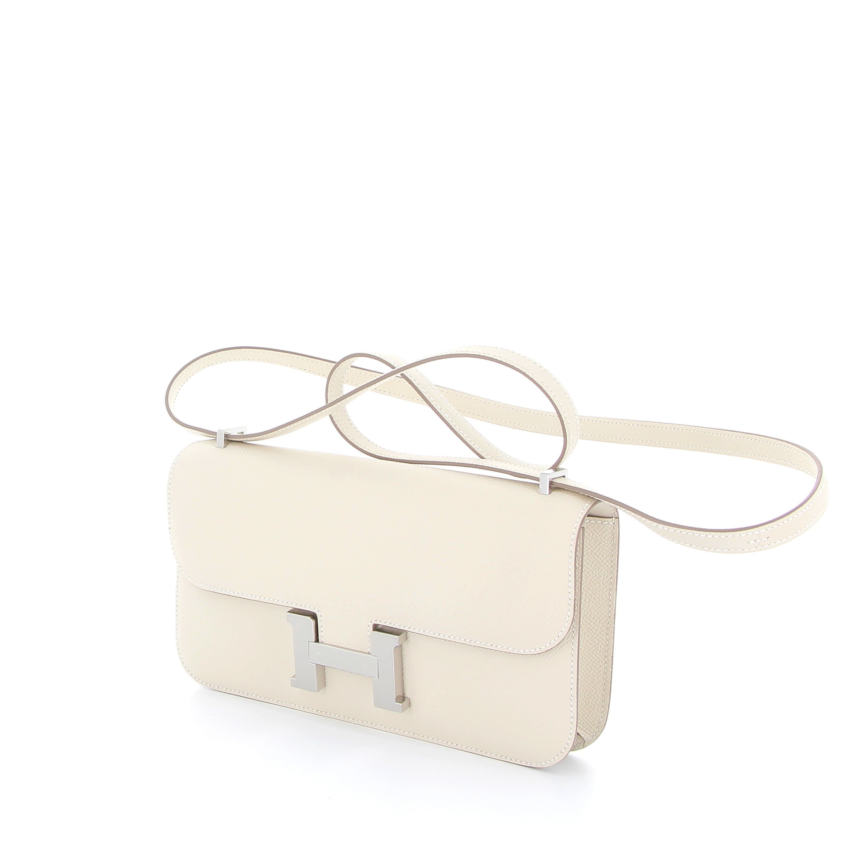 HERMES Constance Elan Craie Epsom Finition Palladié
