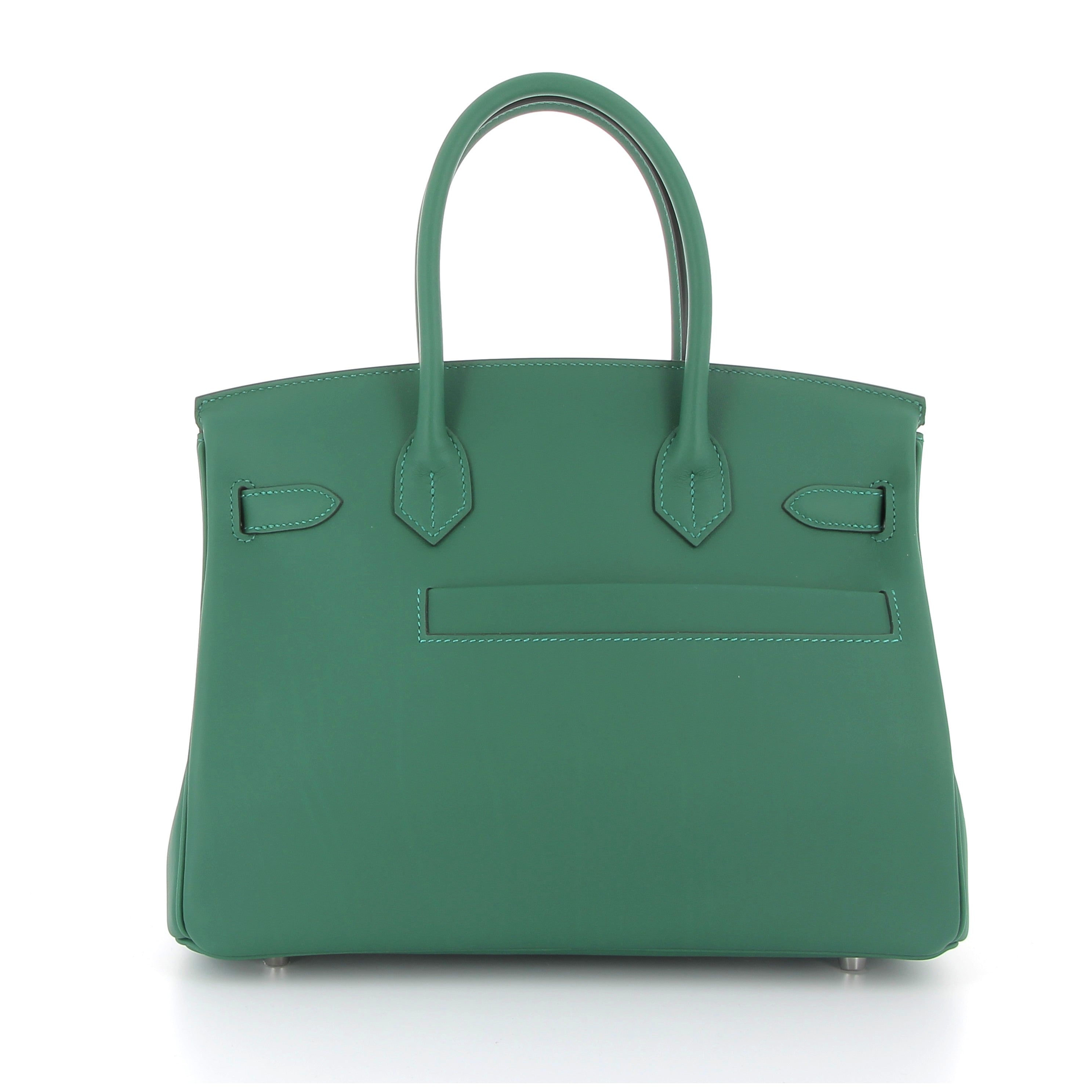 HERMES Birkin 30 Colormatic Vert Moyen Swift Finition Palladié