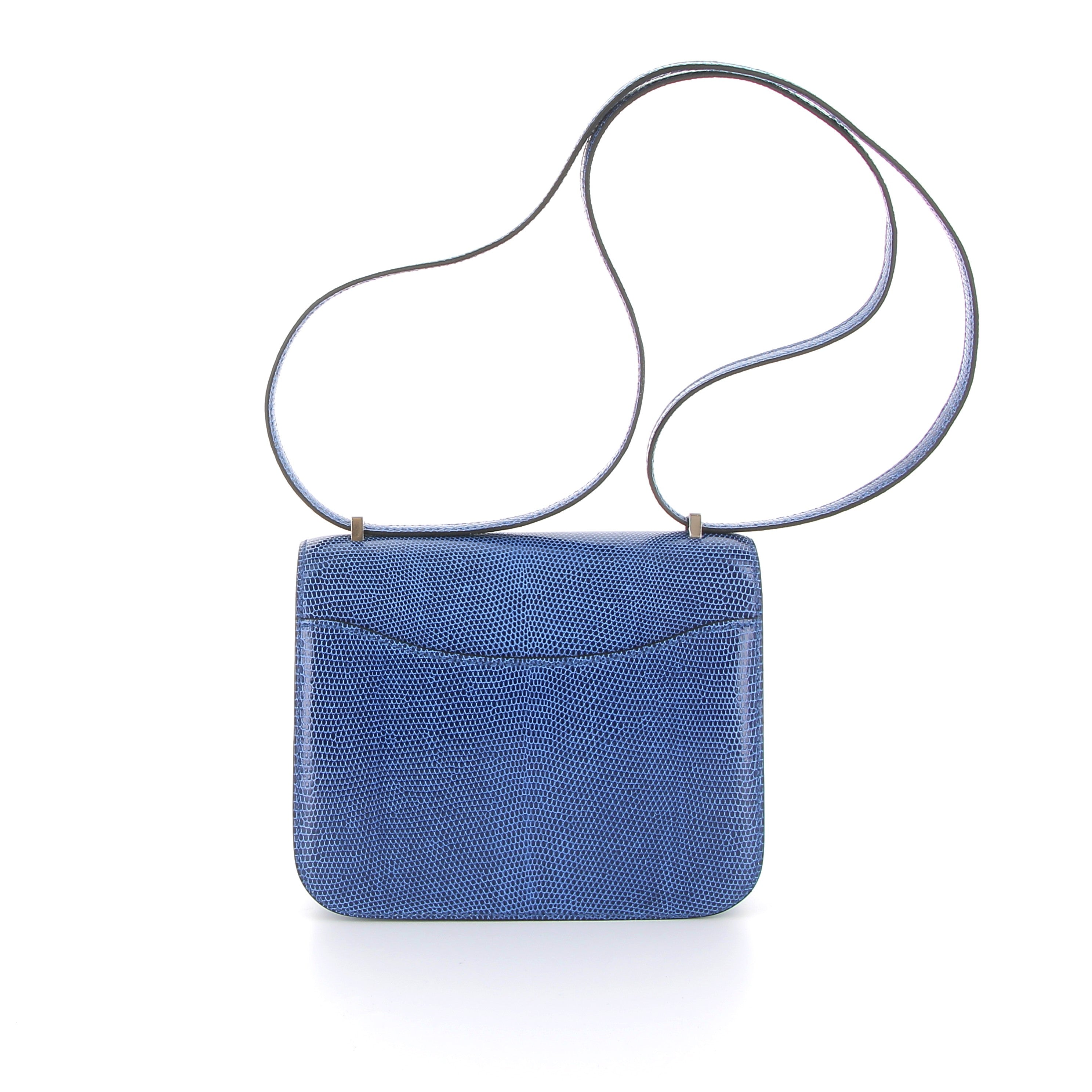 HERMES Constance 18 Bleu Saphir Lézard