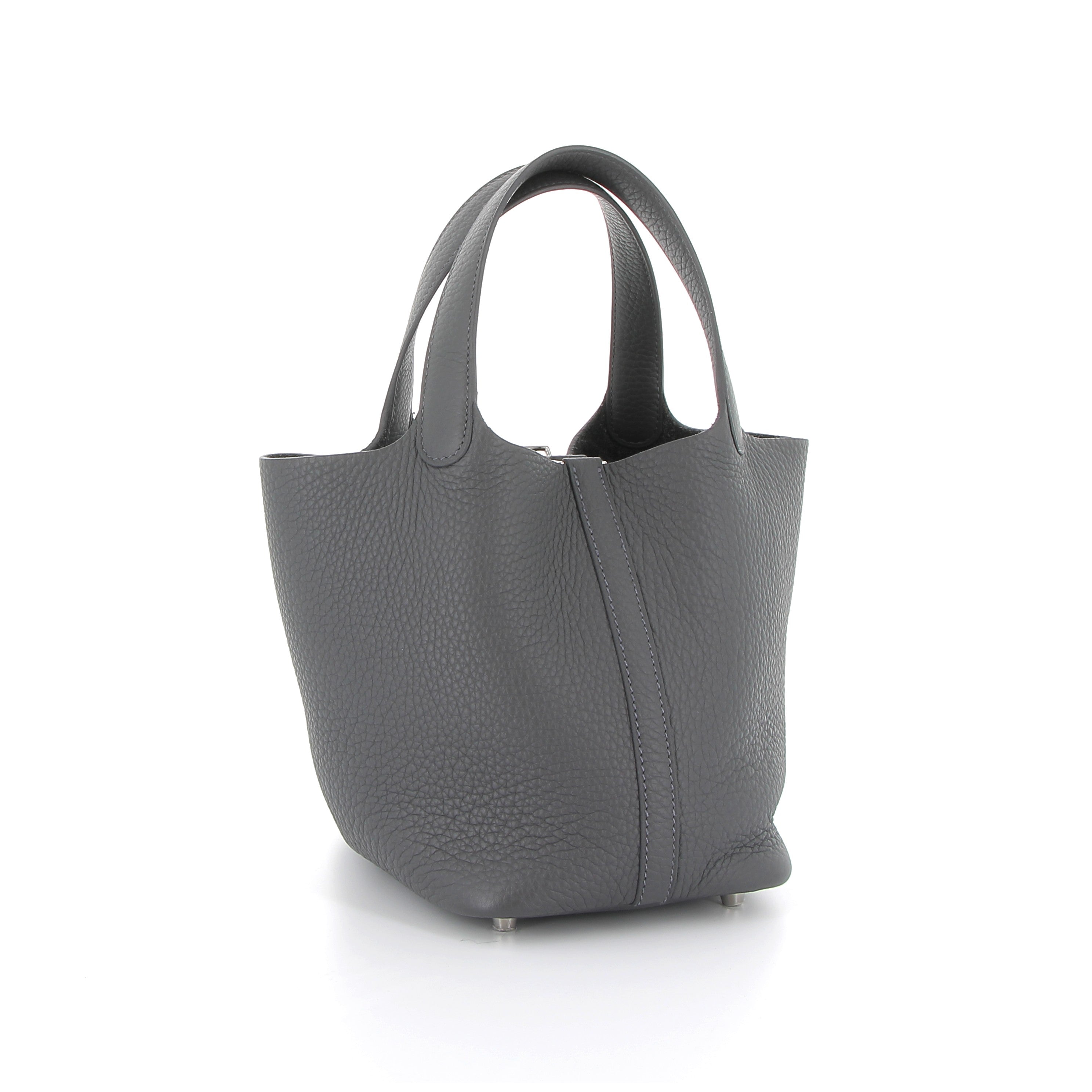 HERMES Picotin 18 Ardoise Taurillon Clemence Finition Palladié