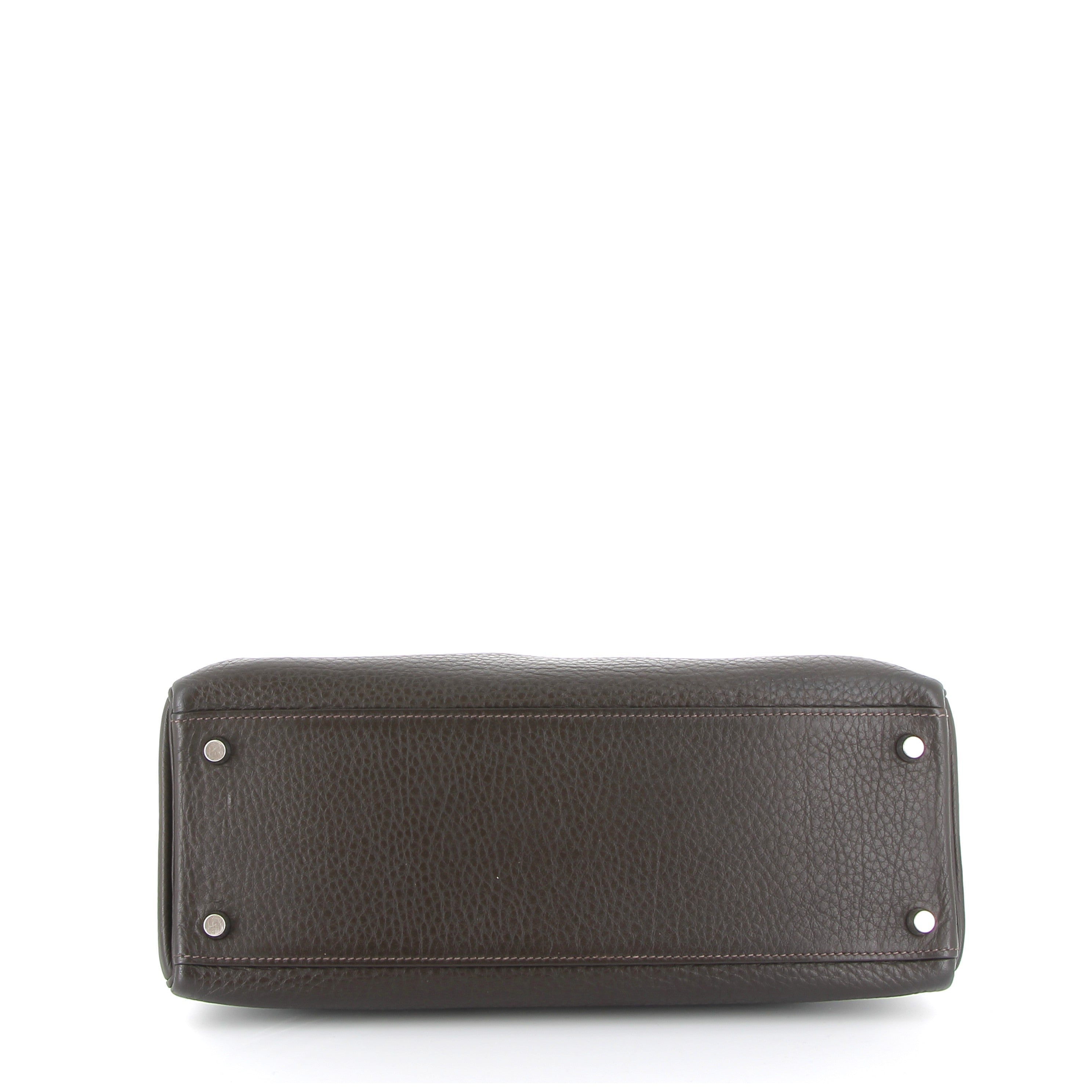 HERMES Kelly 32 Chocolat Taurillon Clémence