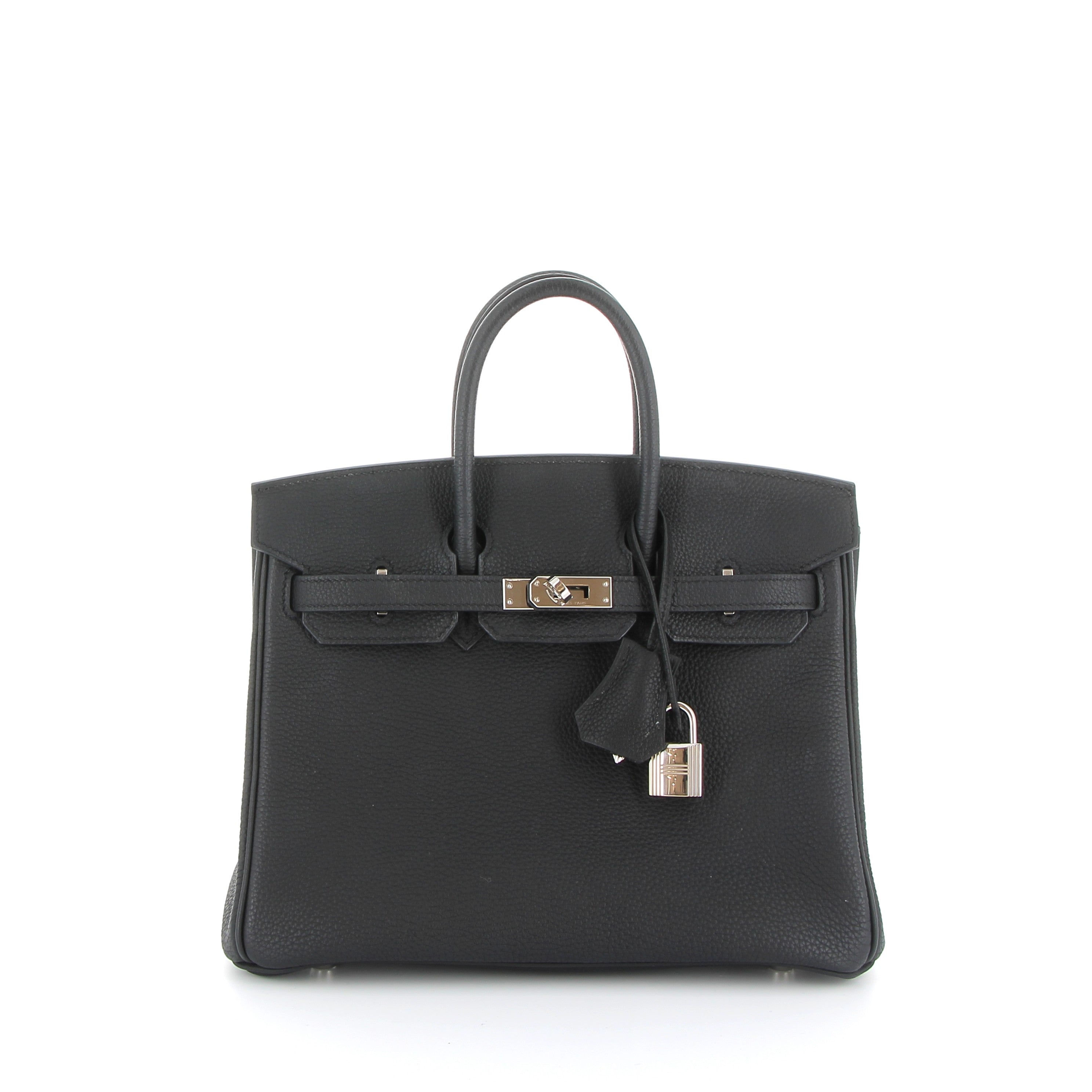 HERMÈS Birkin 25 Noir Togo Finition Palladié