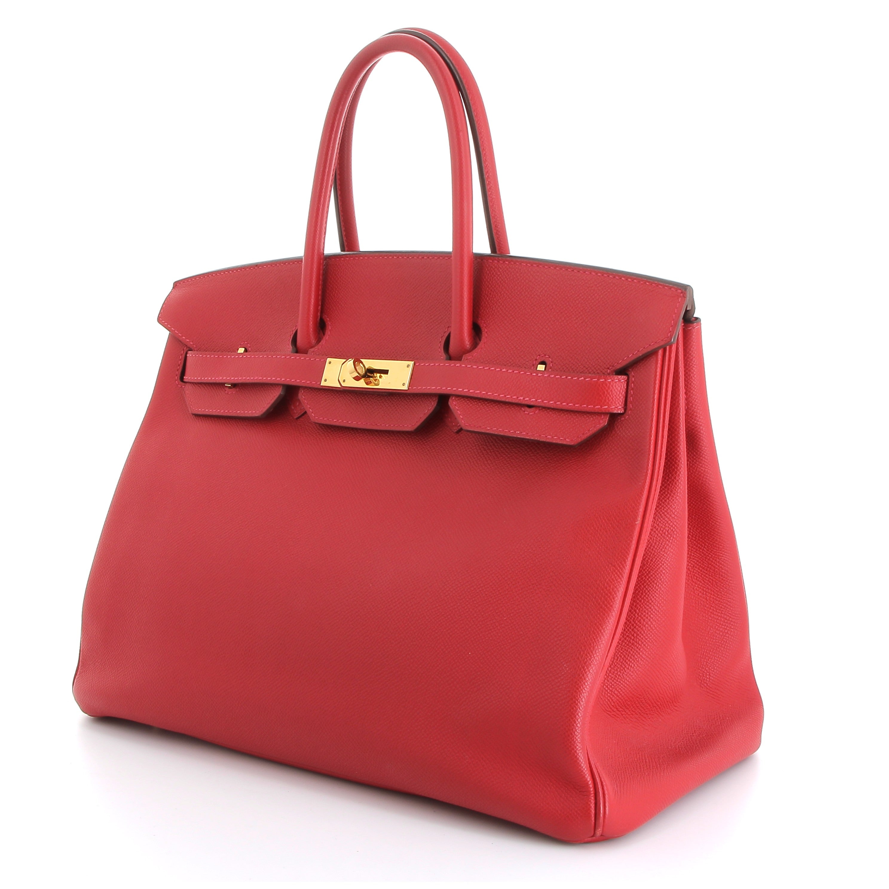 HERMES Preowned Birkin 30 Rouge Casaque Epsom Finition Dorée