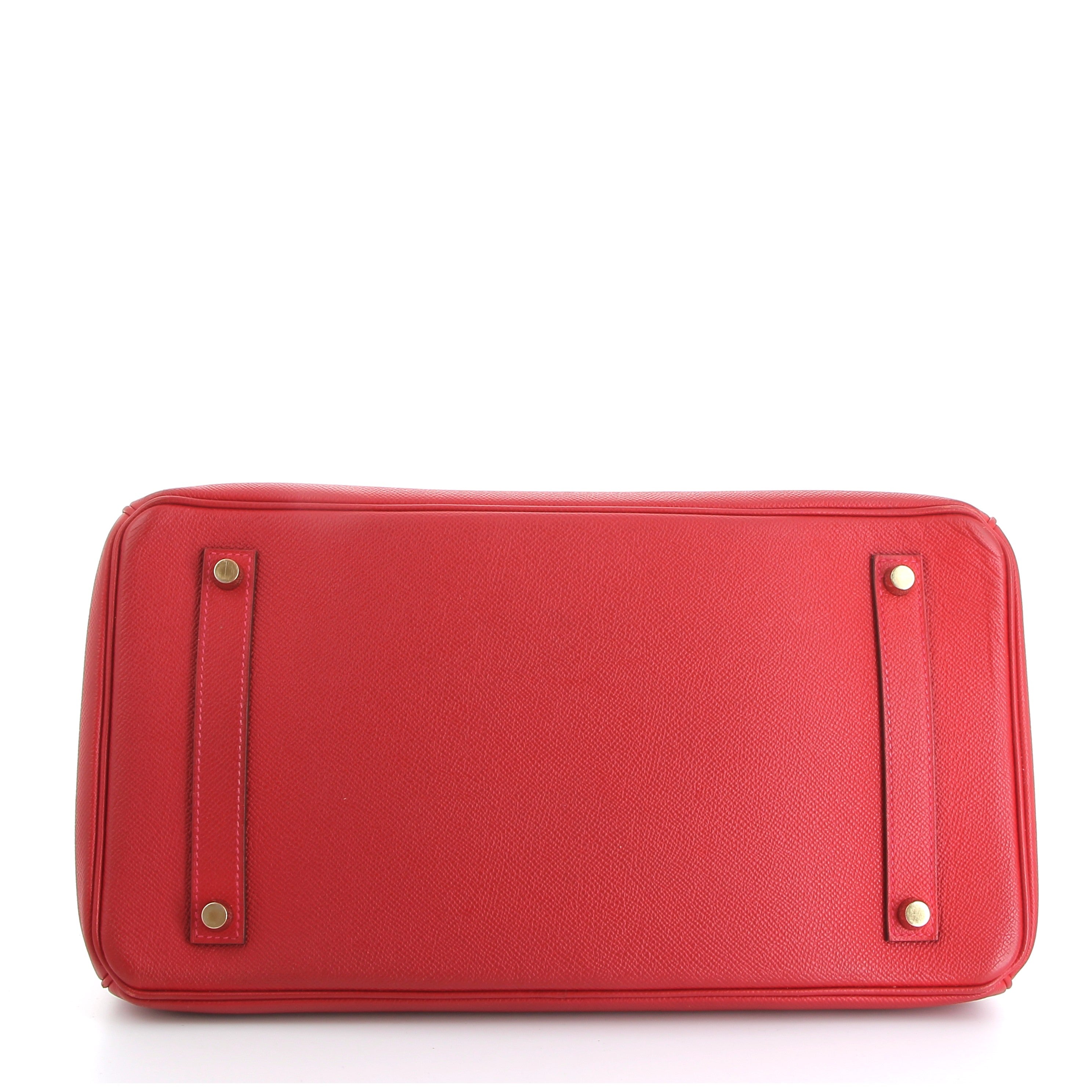 HERMES Preowned Birkin 30 Rouge Casaque Epsom Finition Dorée