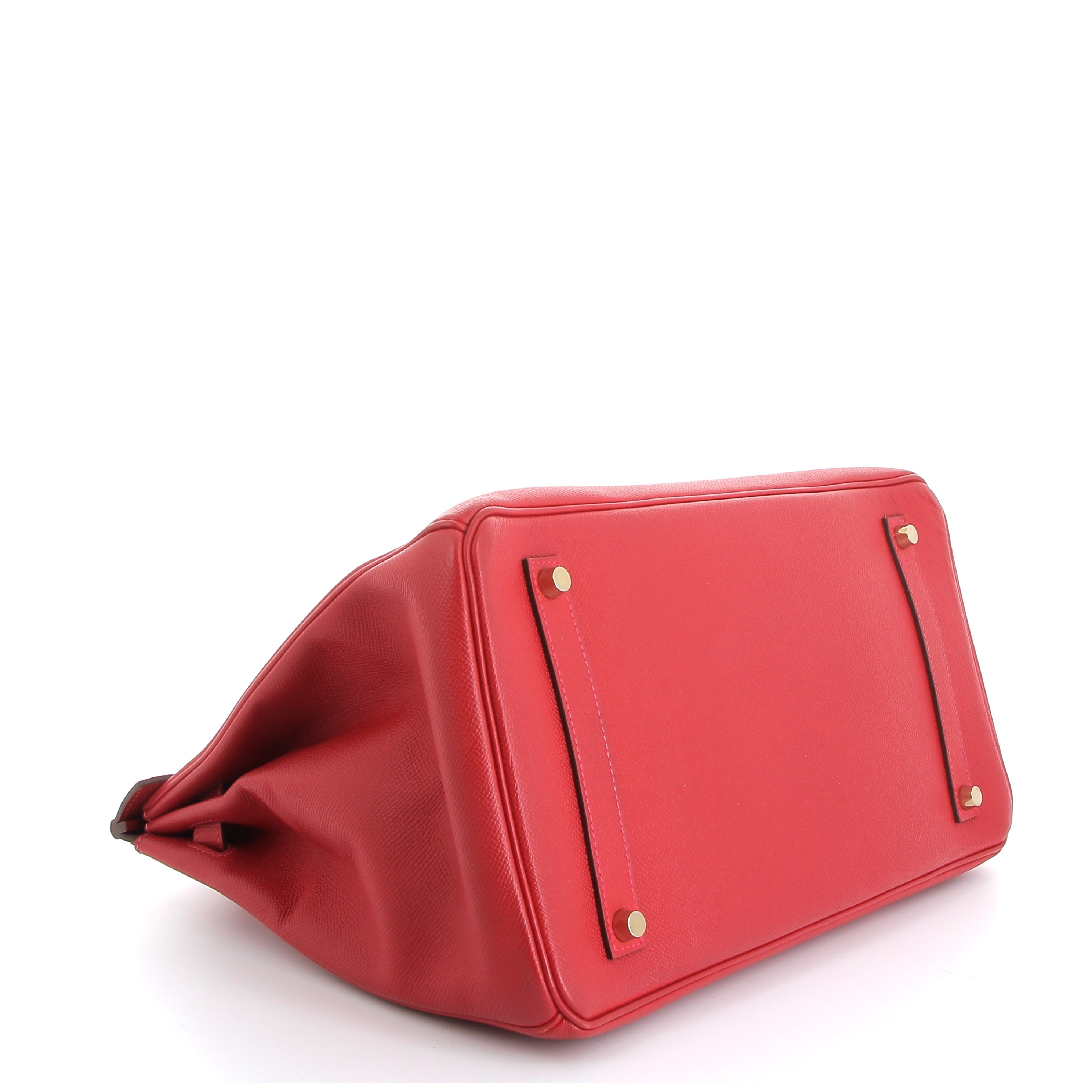 HERMES Preowned Birkin 30 Rouge Casaque Epsom Finition Dorée