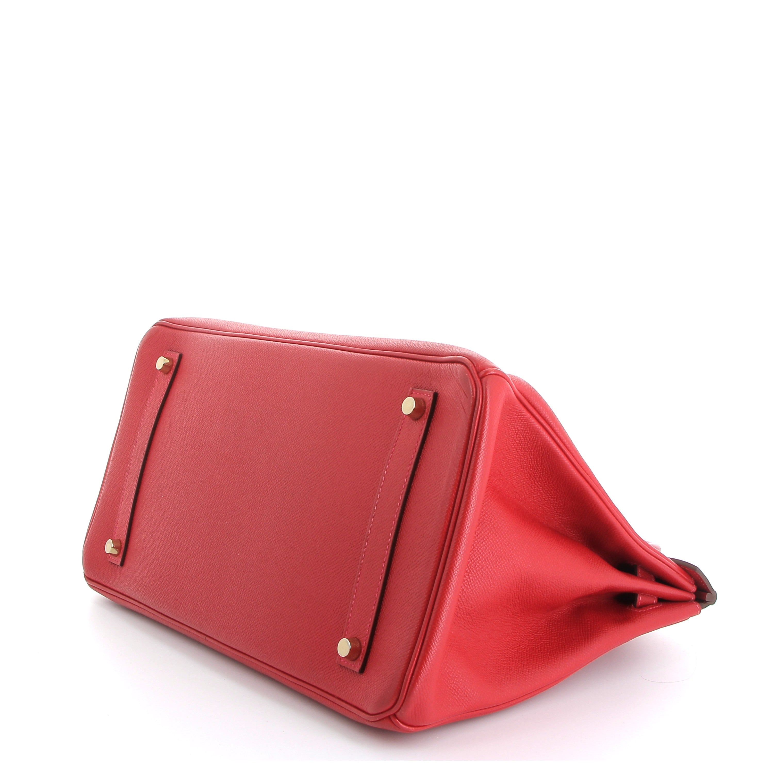 HERMES Preowned Birkin 30 Rouge Casaque Epsom Finition Dorée