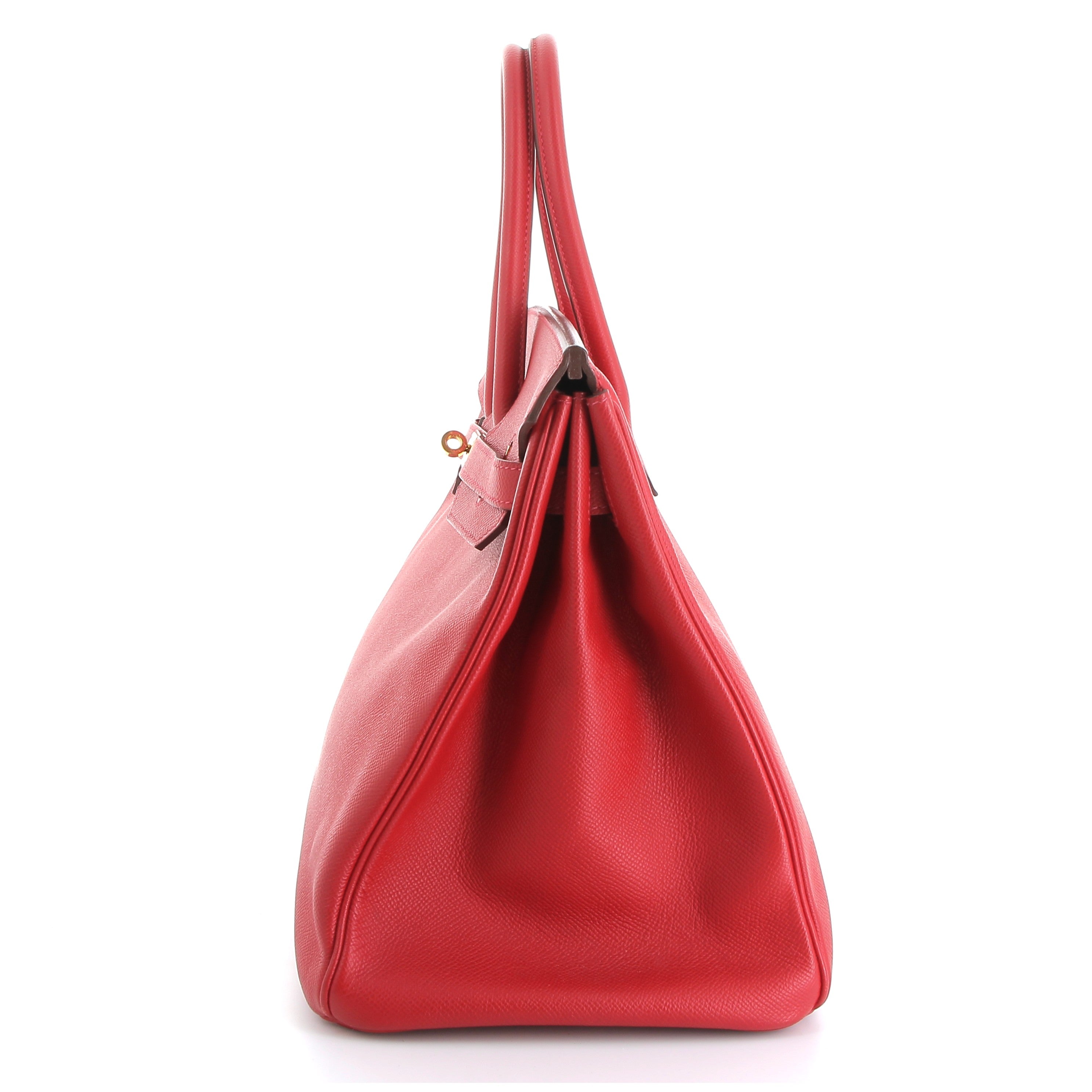 HERMES Preowned Birkin 30 Rouge Casaque Epsom Finition Dorée