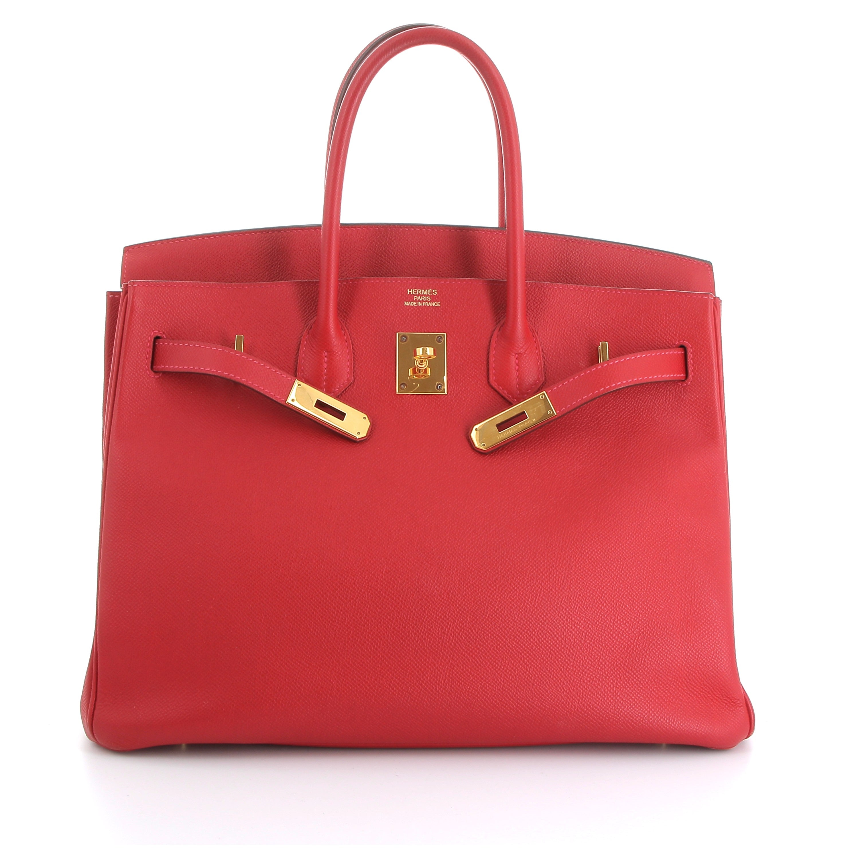 HERMES Preowned Birkin 30 Rouge Casaque Epsom Finition Dorée
