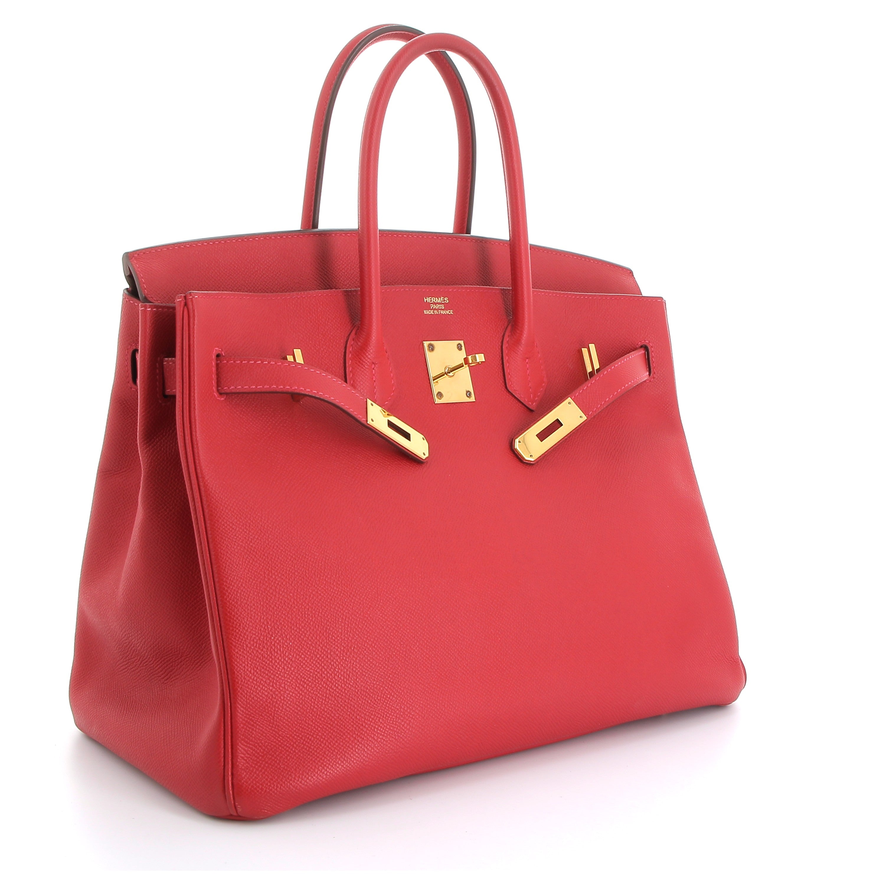 HERMES Preowned Birkin 30 Rouge Casaque Epsom Finition Dorée