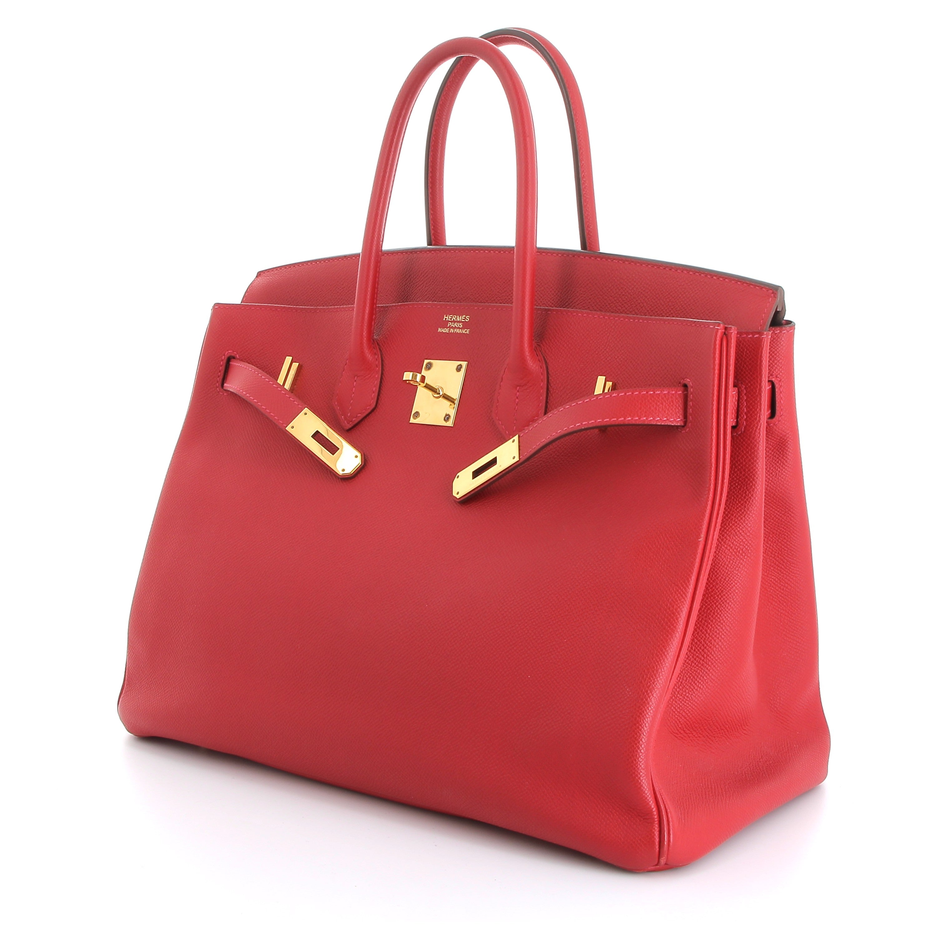 HERMES Preowned Birkin 30 Rouge Casaque Epsom Finition Dorée