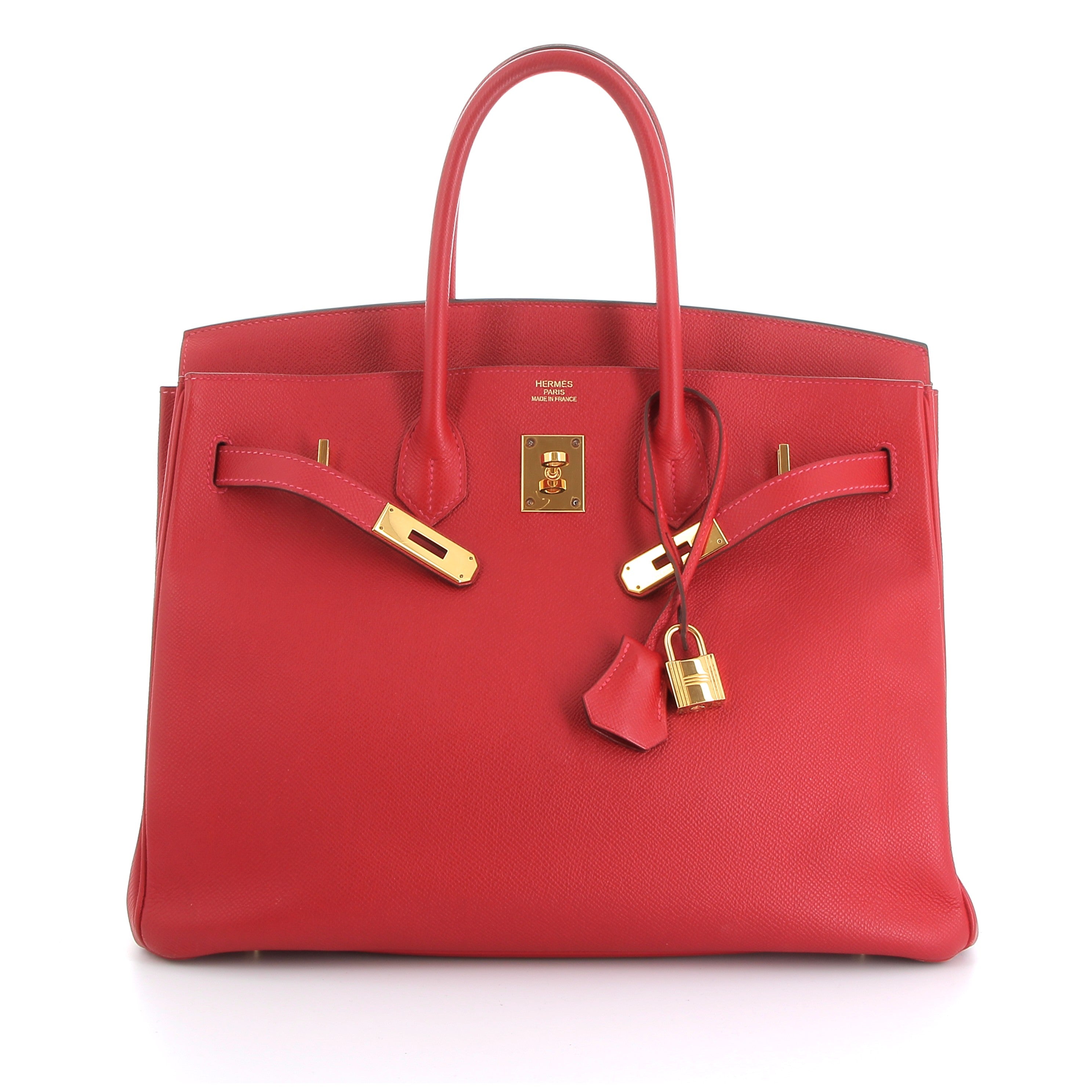 HERMES Preowned Birkin 30 Rouge Casaque Epsom Finition Dorée
