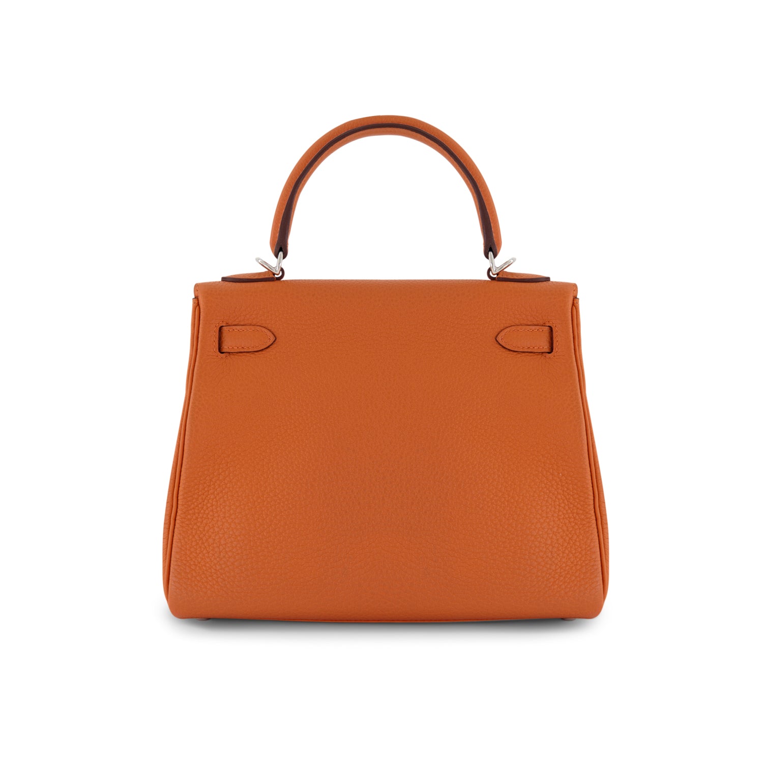 HERMES Kelly 25 Orange Togo Finition Palladié