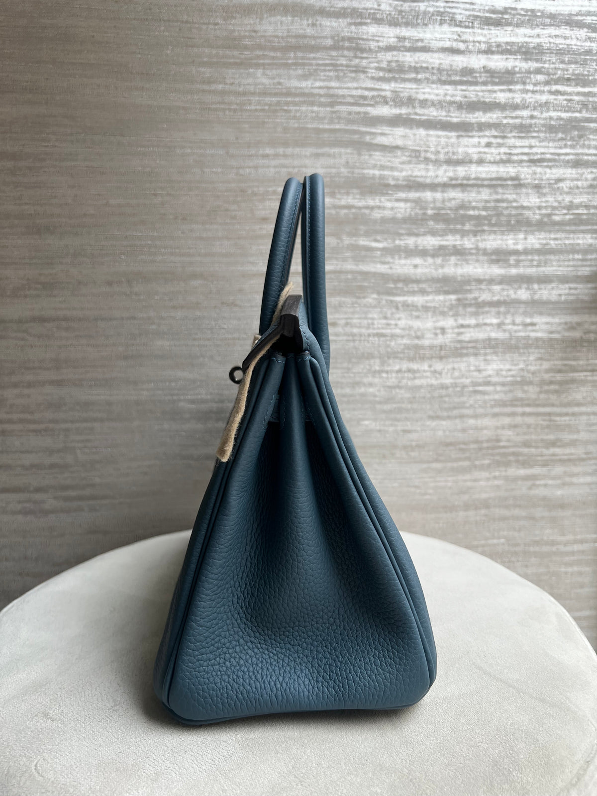 HERMÈS BIRKIN 25 BLEU TEMPÊTE TOGO FINITION PALLADIUM