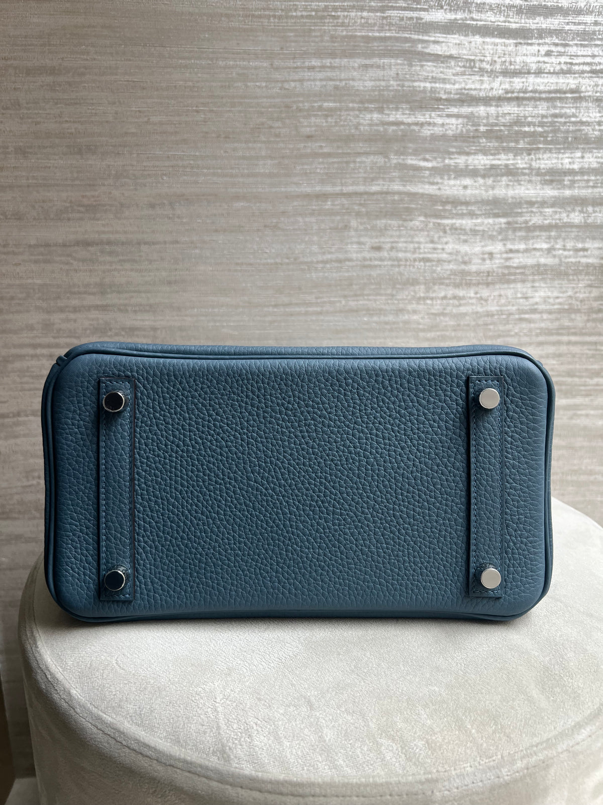 HERMÈS BIRKIN 25 BLEU TEMPÊTE TOGO FINITION PALLADIUM