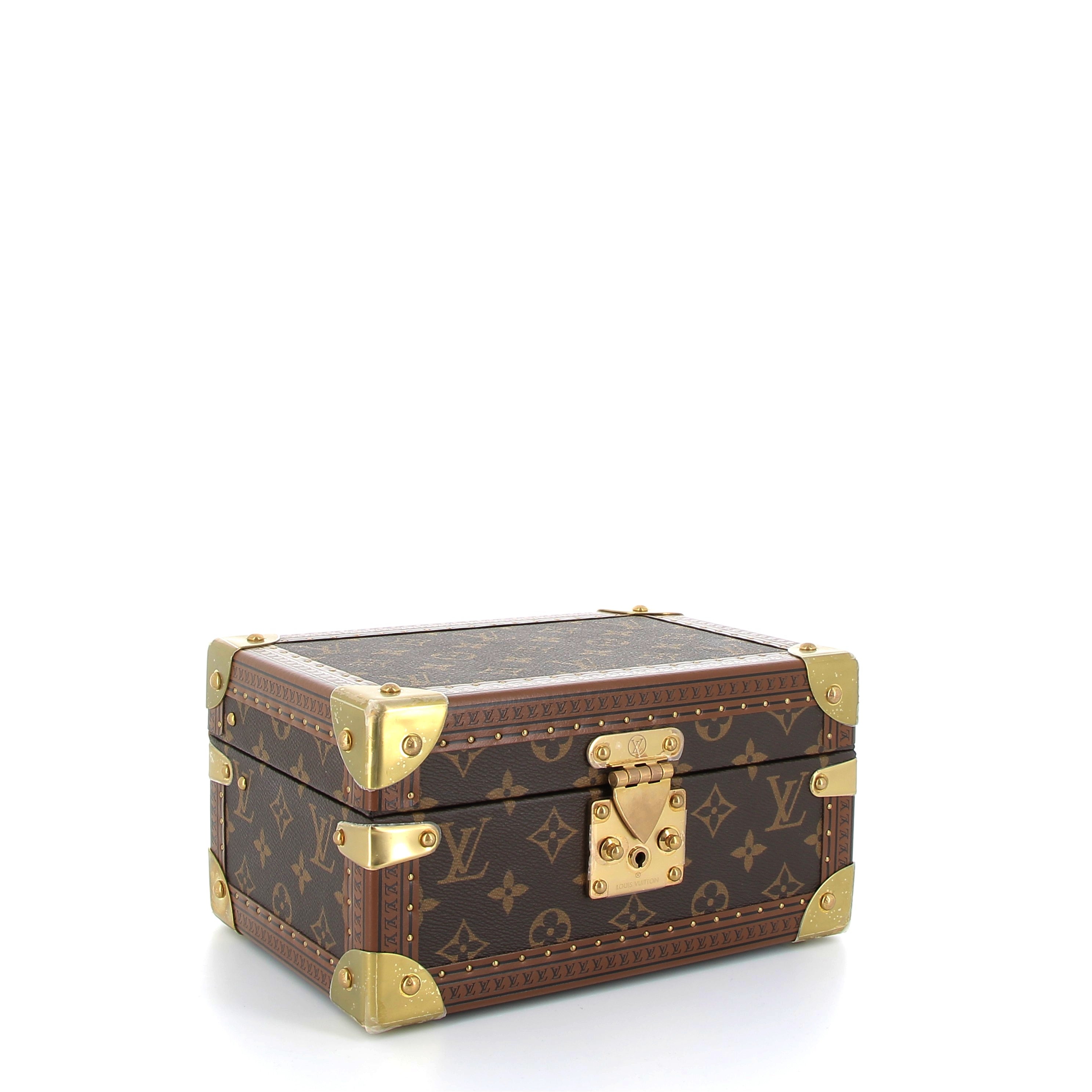 LOUIS VUITTON Malle Coffret Trésor 24 Bleu Lagon Toile Monogram