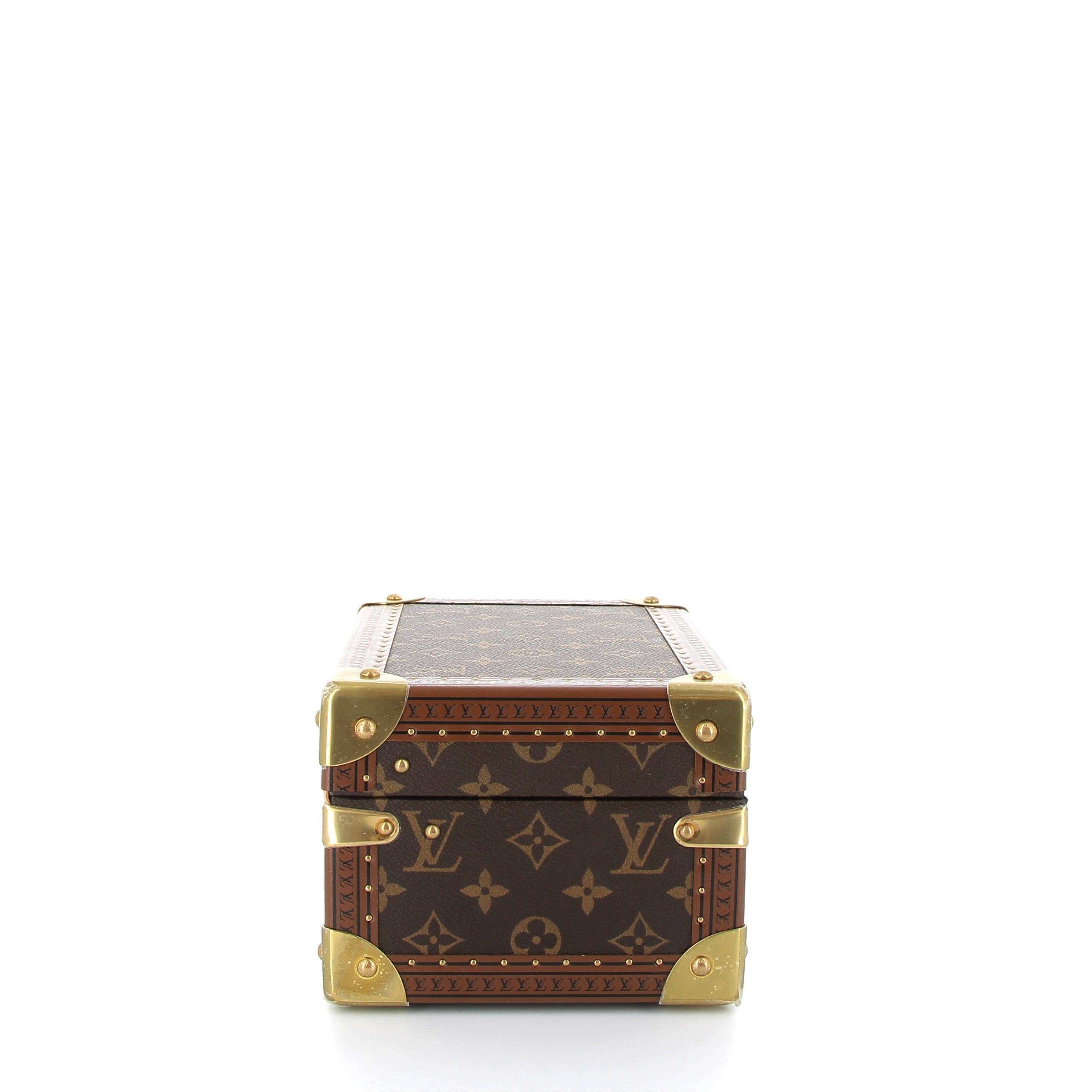 LOUIS VUITTON Malle Coffret Trésor 24 Bleu Lagon Toile Monogram