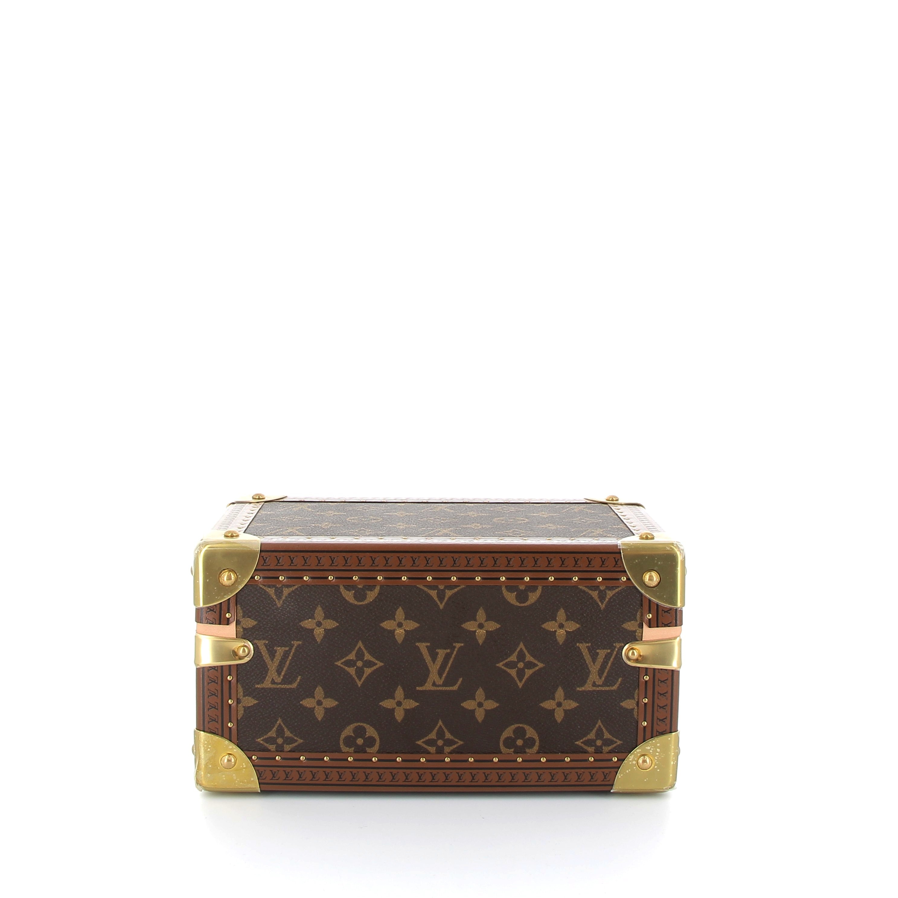 LOUIS VUITTON Malle Coffret Trésor 24 Bleu Lagon Toile Monogram