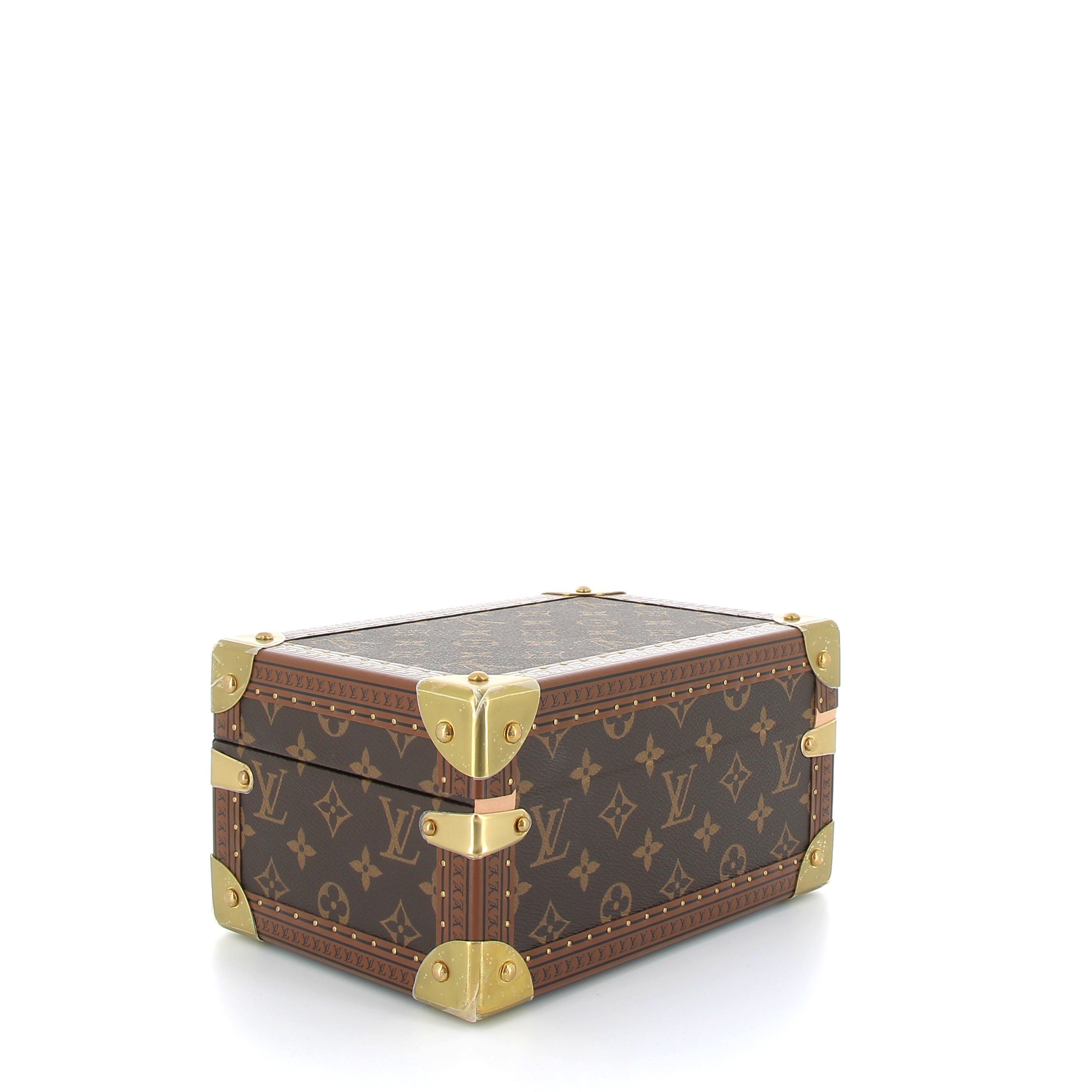 LOUIS VUITTON Malle Coffret Trésor 24 Bleu Lagon Toile Monogram