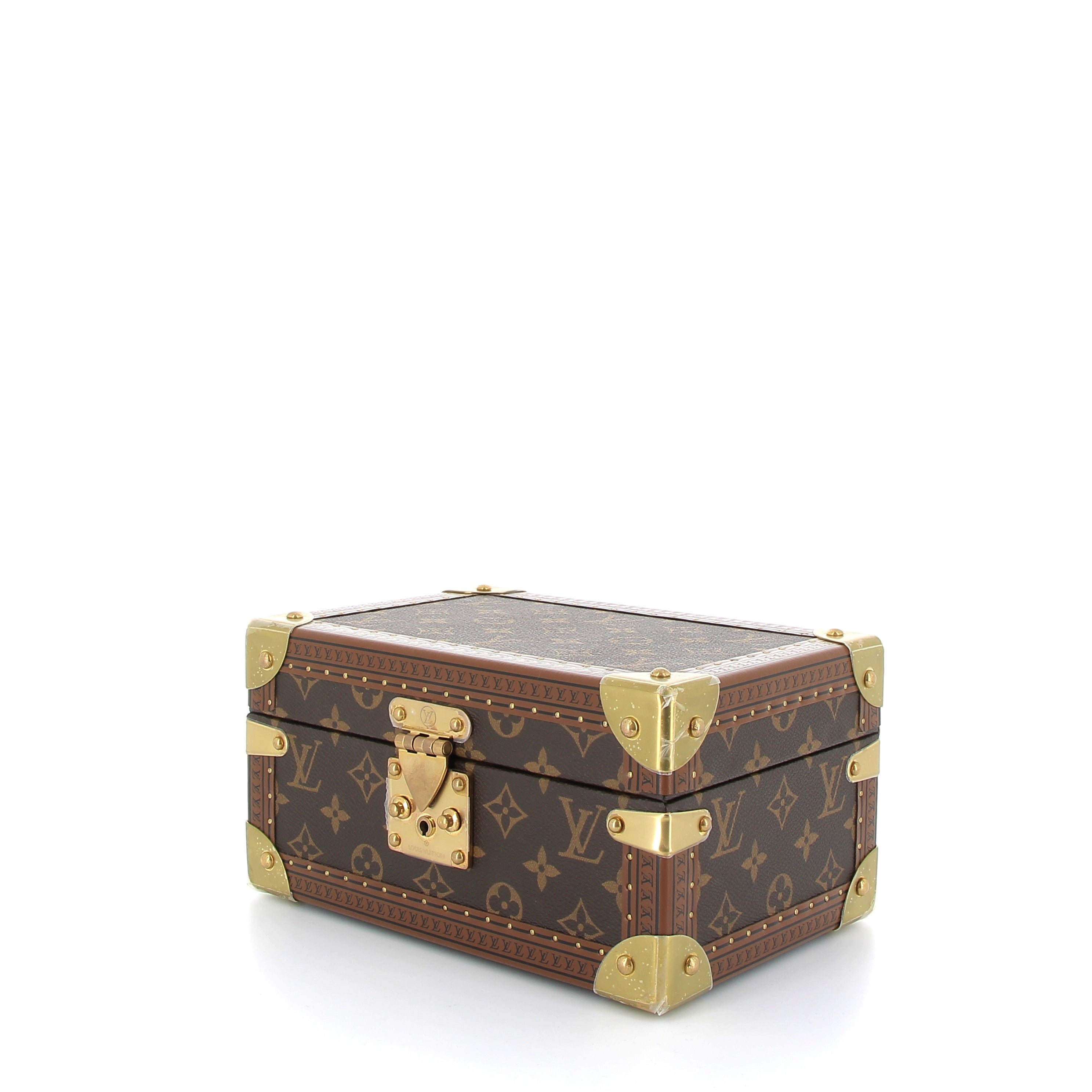 LOUIS VUITTON Malle Coffret Trésor 24 Bleu Lagon Toile Monogram